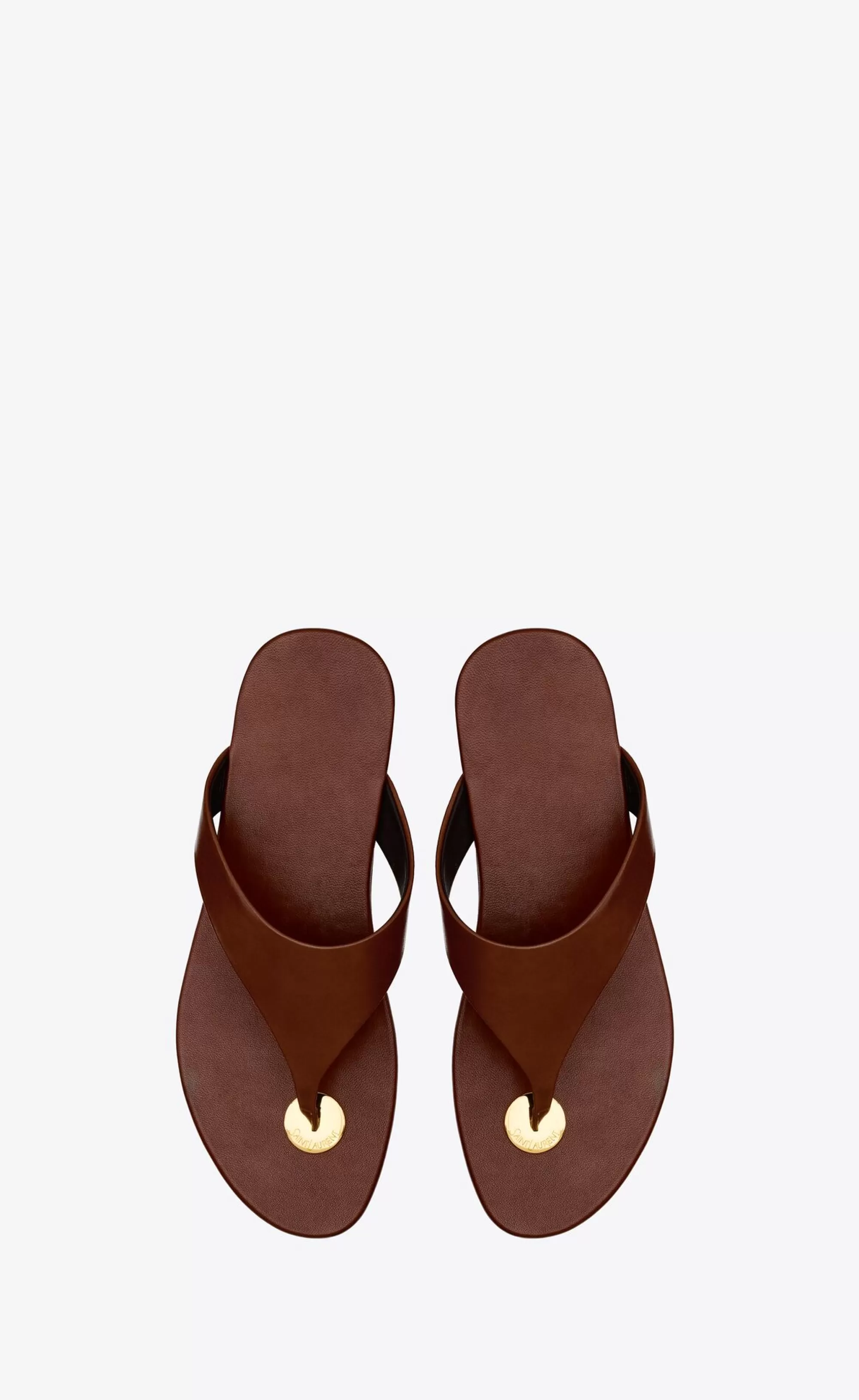 Women Saint Laurent Flat Sandals | FLATS^KOUROS Slides In Smooth Leather | | YSL.com