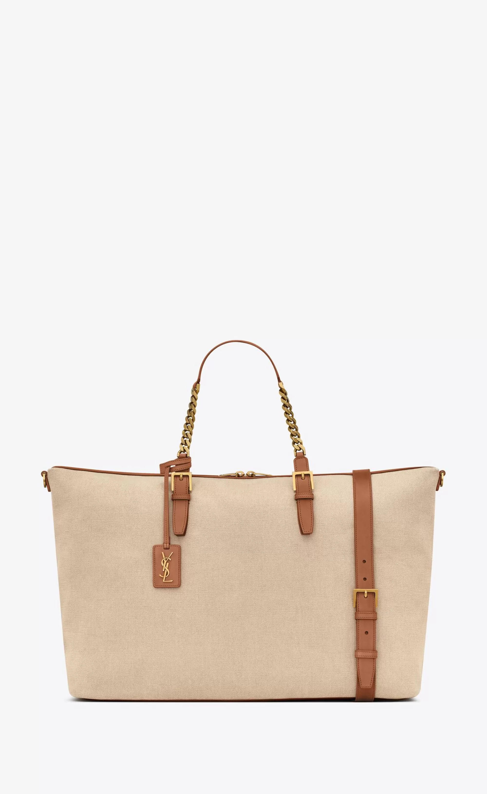 Women Saint Laurent TOTES AND SHOPPINGS^LAURENT In Canvas And Vegetable-tanned Leather | | YSL.com