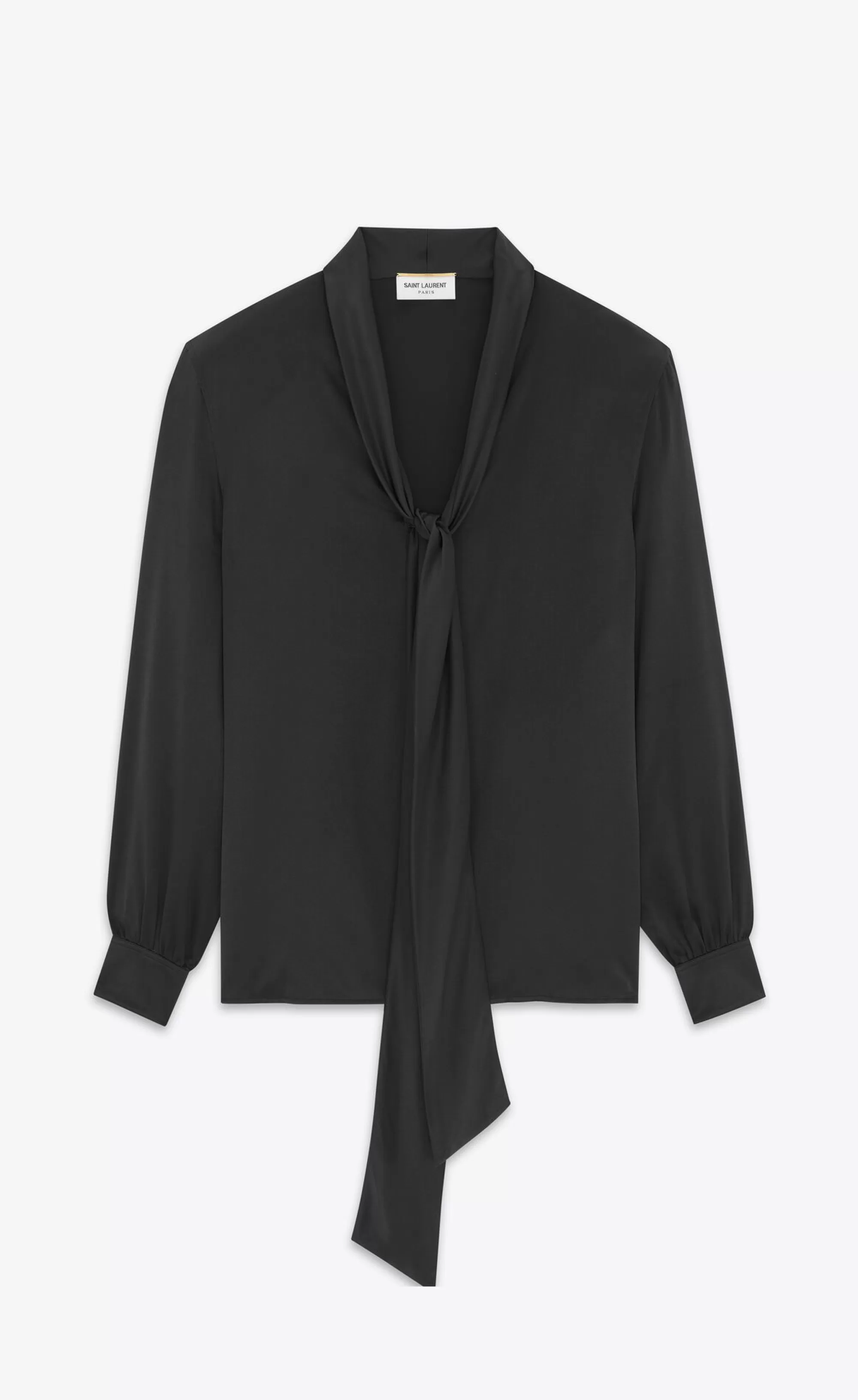 Saint Laurent ALL READY TO WEAR | SHIRTS^Lavallière-neck Shirt In Silk Satin | | YSL.com