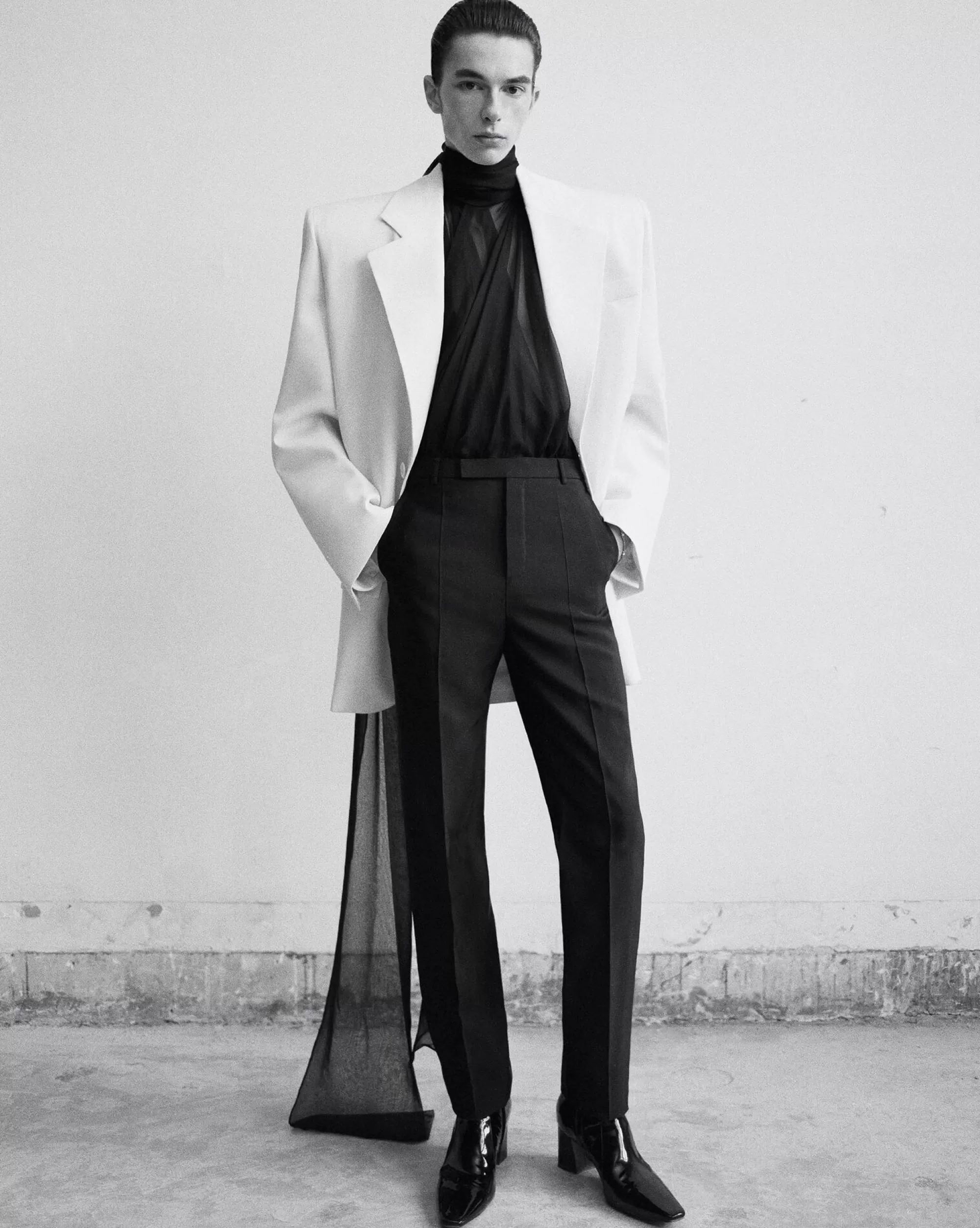 Saint Laurent ALL READY TO WEAR | SHIRTS^Lavallière-neck Top In Silk Muslin | | YSL.com