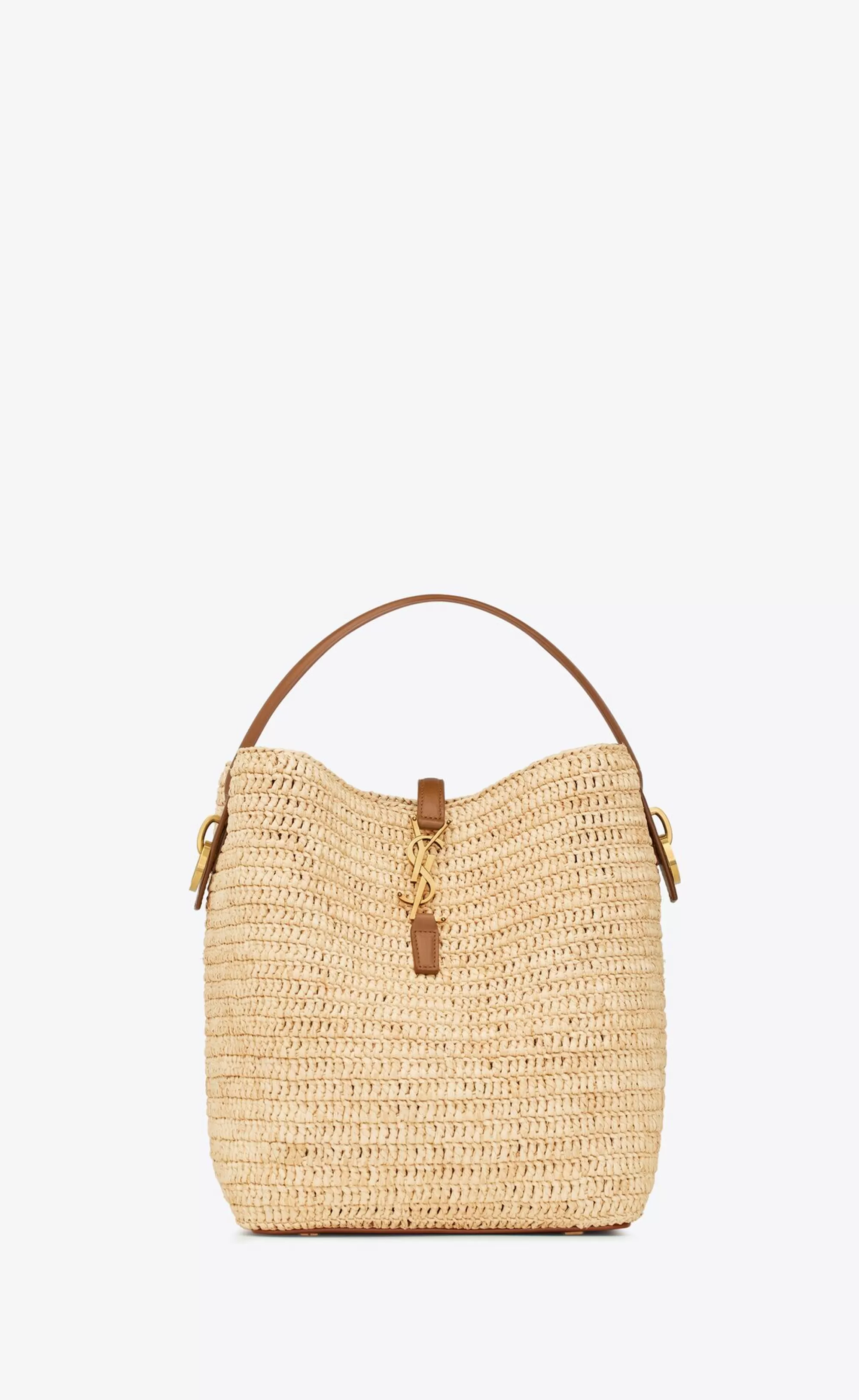 Women Saint Laurent HOBOS AND BUCKETS | LE 37^LE 37 In Woven Raffia And Vegetable-tanned Leather | | YSL.com