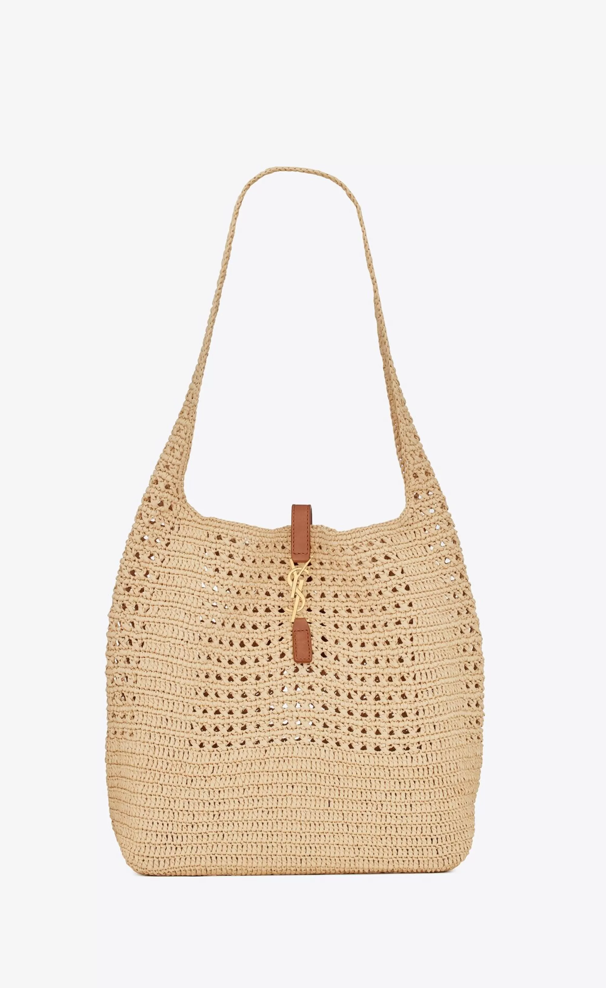 Women Saint Laurent TOTES AND SHOPPINGS | LE 5 à 7^LE 5 A 7 In Raffia Crochet And Smooth Leather | | YSL.com