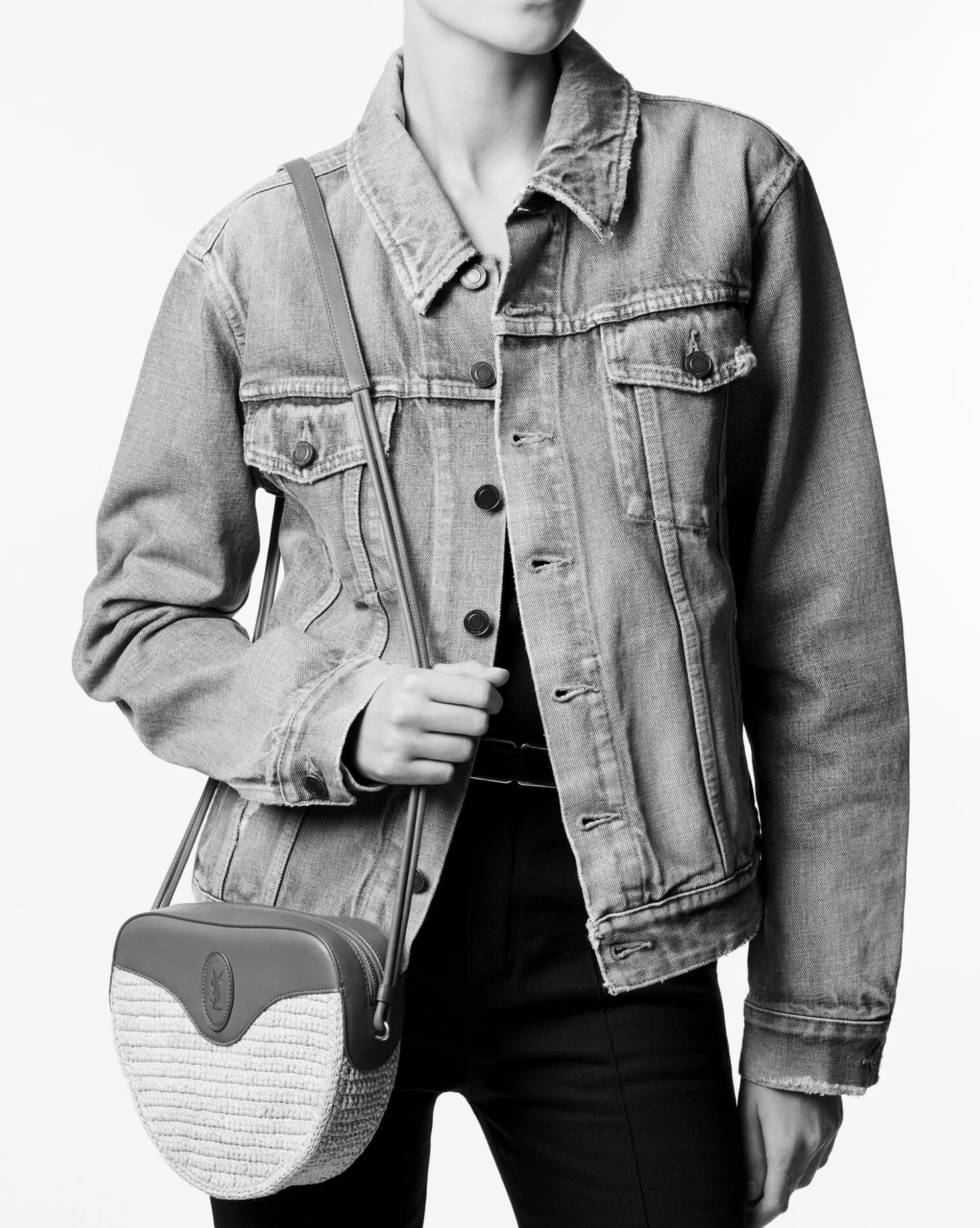 Women Saint Laurent MINI BAGS^Le Cœur In Raffia And Vegetable-tanned Leather | | YSL.com
