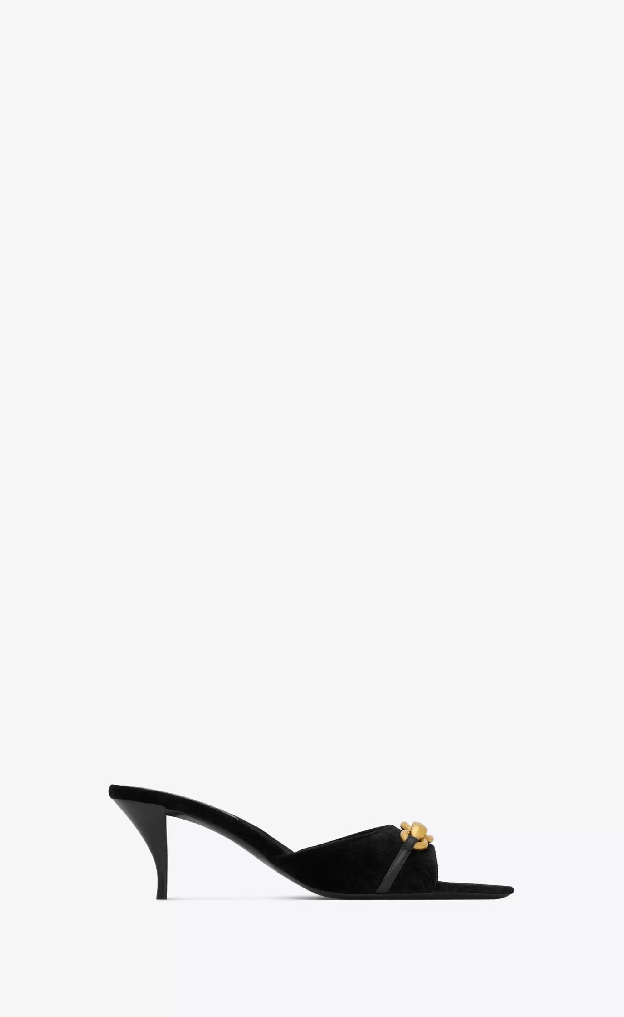 Women Saint Laurent MULES^LE MAILLON Mules In CASSANDRE-embossed Velvet | | YSL.com