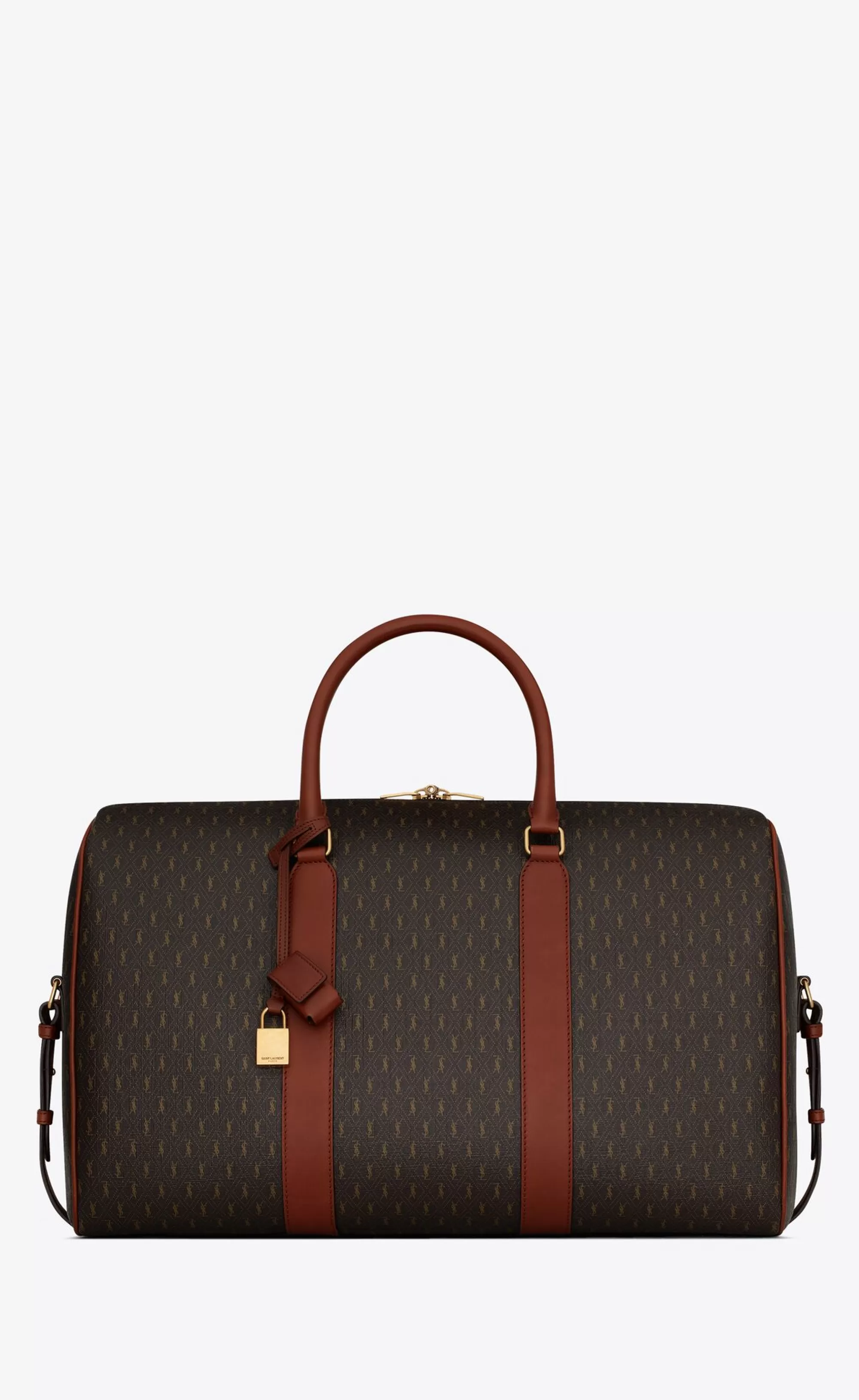 Saint Laurent TRAVEL BAGS^LE MONOGRAMME 48H DUFFLE IN CASSANDRE CANVAS AND VEGETABLE TANNED LEATHER | | YSL.com