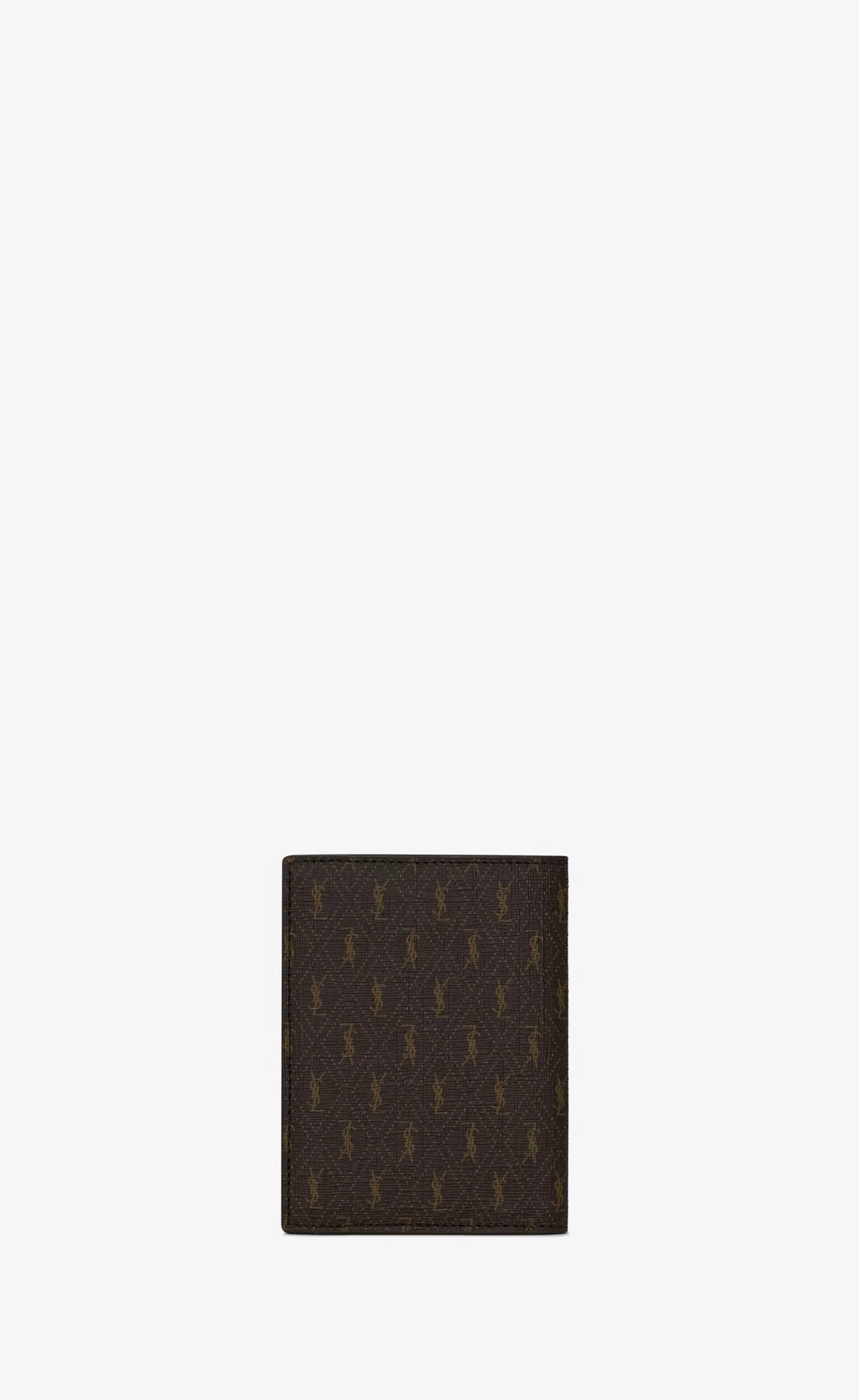 Saint Laurent CARD CASES^LE MONOGRAMME Credit Card Wallet In CASSANDRE CANVAS AND SMOOTH LEATHER | | YSL.com