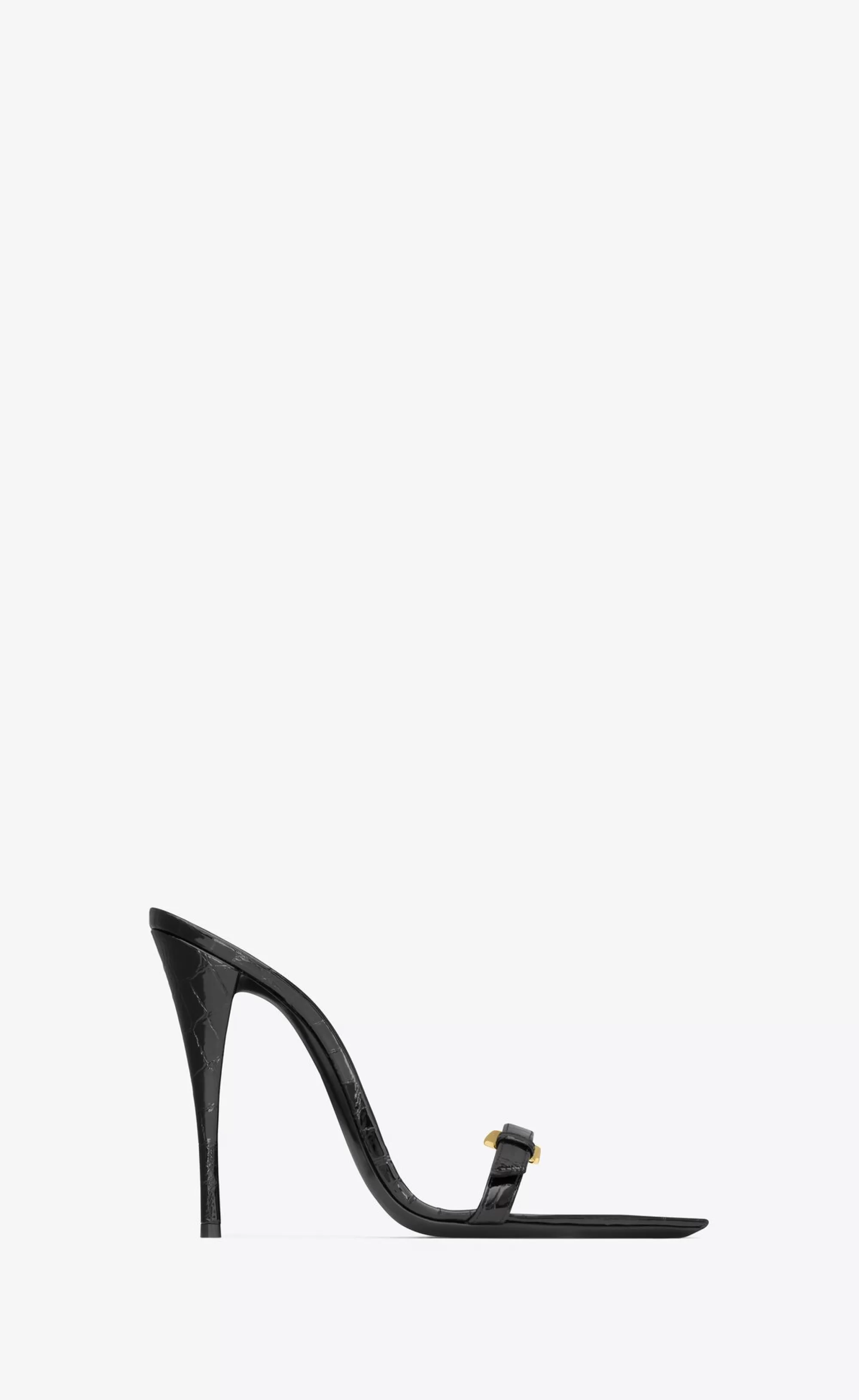 Women Saint Laurent MULES^LEE Mules In Crocodile-embossed Leather | | YSL.com