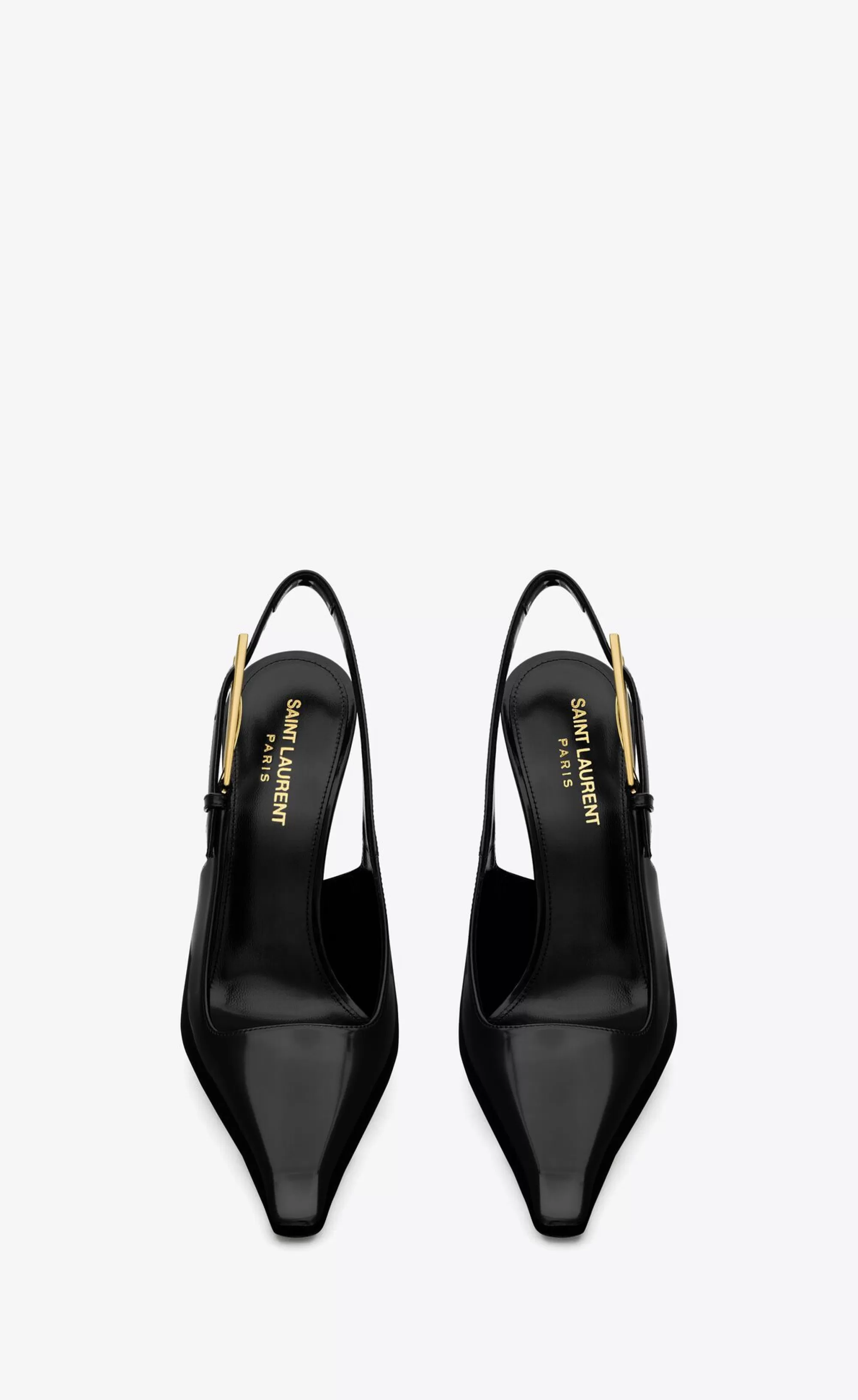 Women Saint Laurent SLINGBACKS | SMOKING^LEE Slingback Pumps In Glazed Leather | | YSL.com