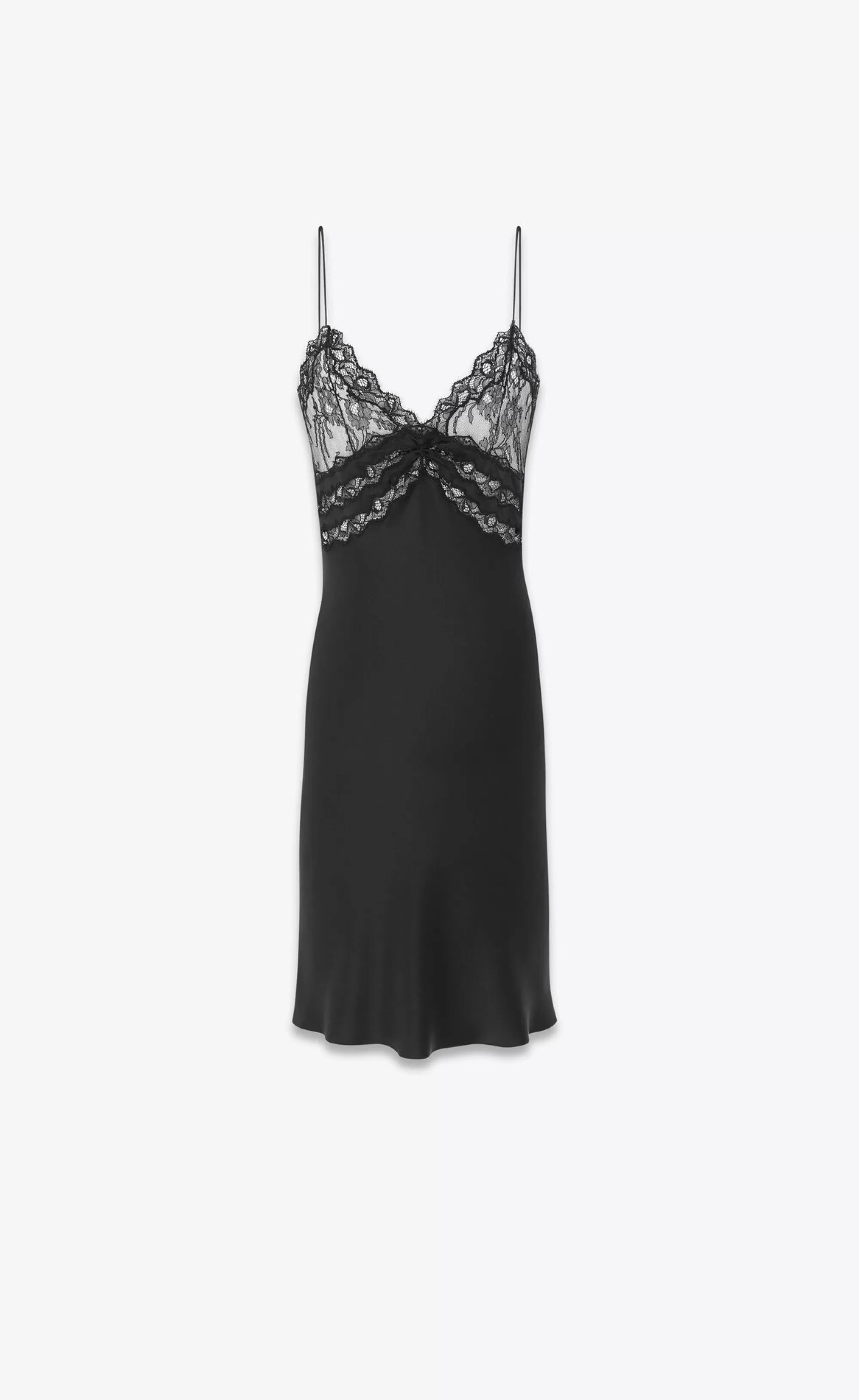 Women Saint Laurent DRESSES^Lingerie Dress In Silk Satin Crepe | | YSL.com