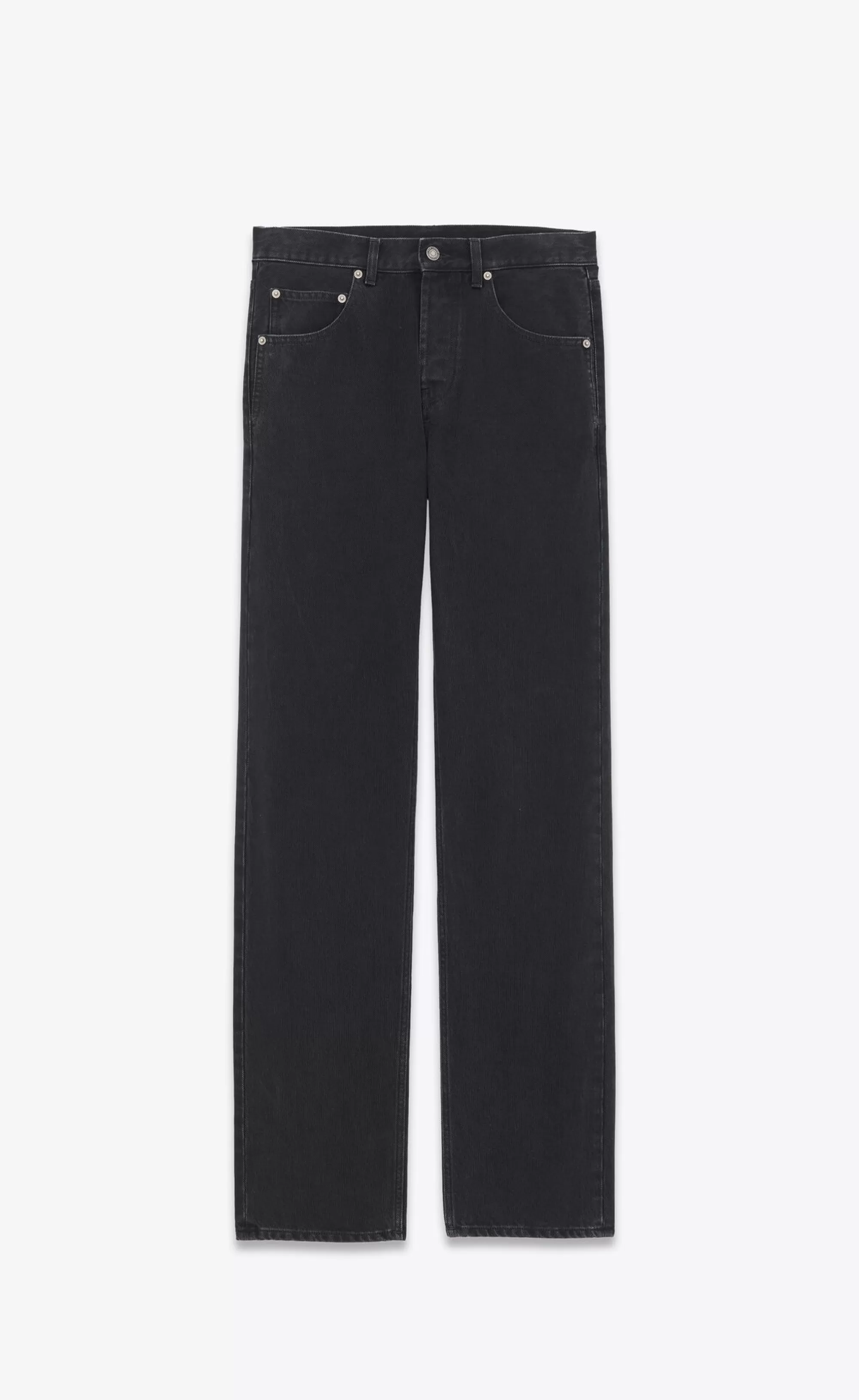 Saint Laurent ALL READY TO WEAR | DENIM^Long Baggy Jeans In Faded Black Denim | | YSL.com