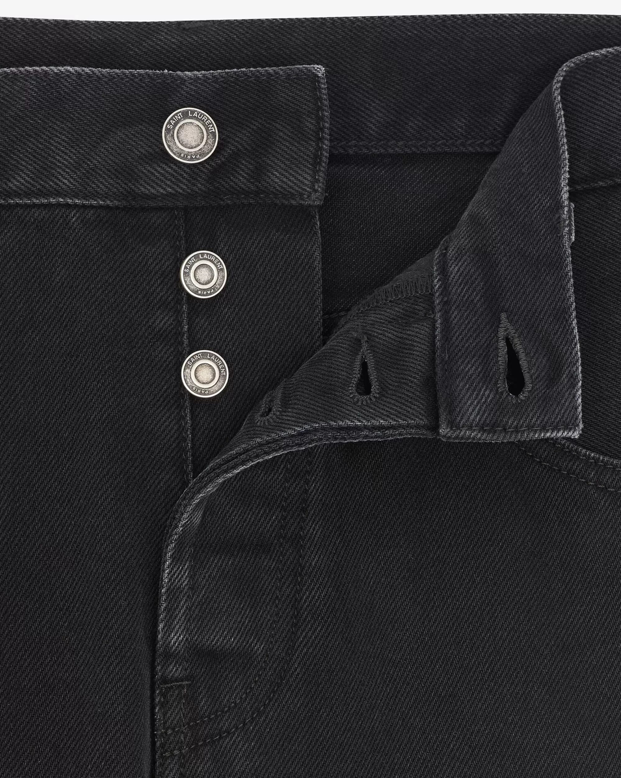 Saint Laurent ALL READY TO WEAR | DENIM^Long Baggy Jeans In Faded Black Denim | | YSL.com