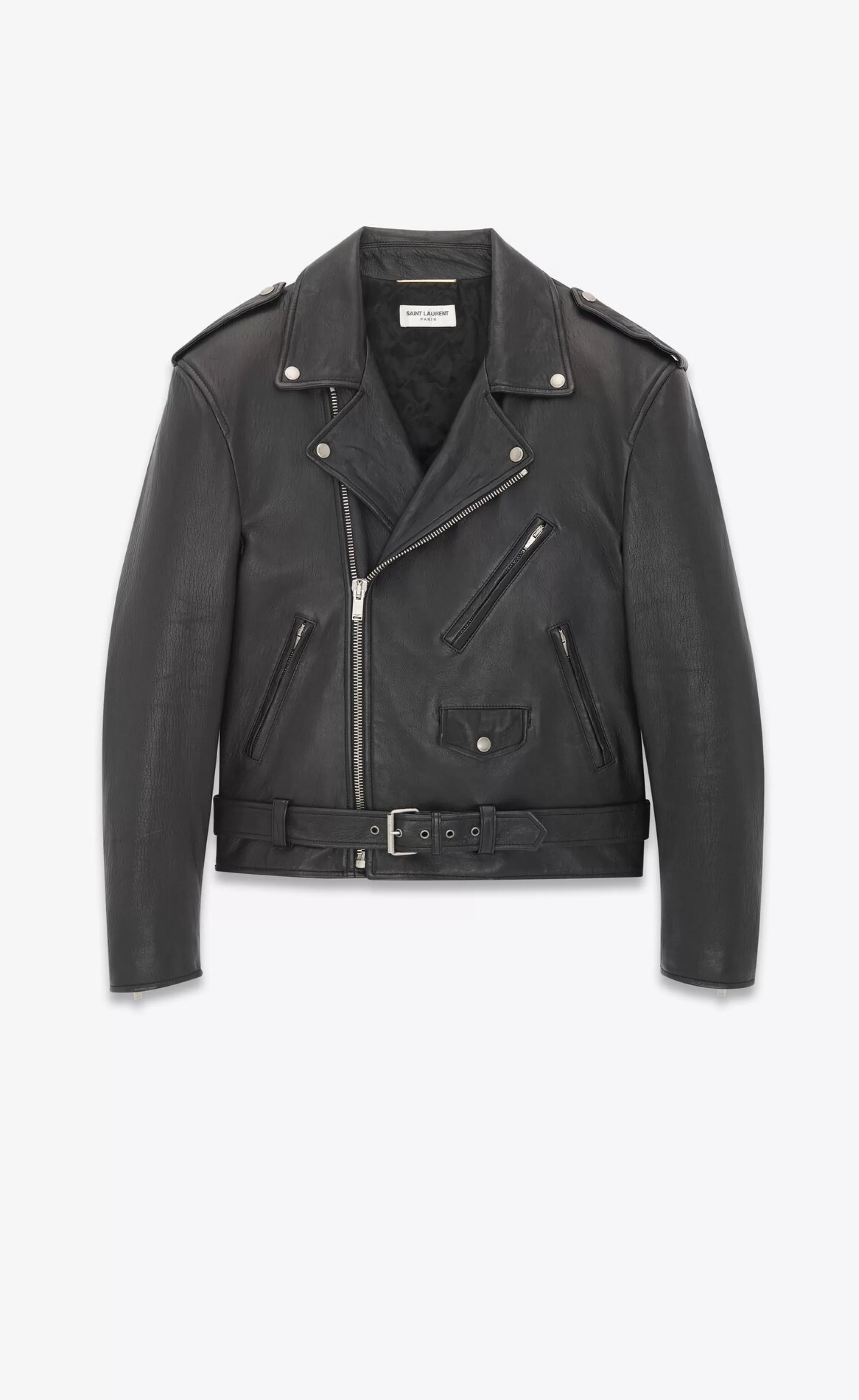 Women Saint Laurent Leather^Long Biker Jacket In Lambskin | | YSL.com