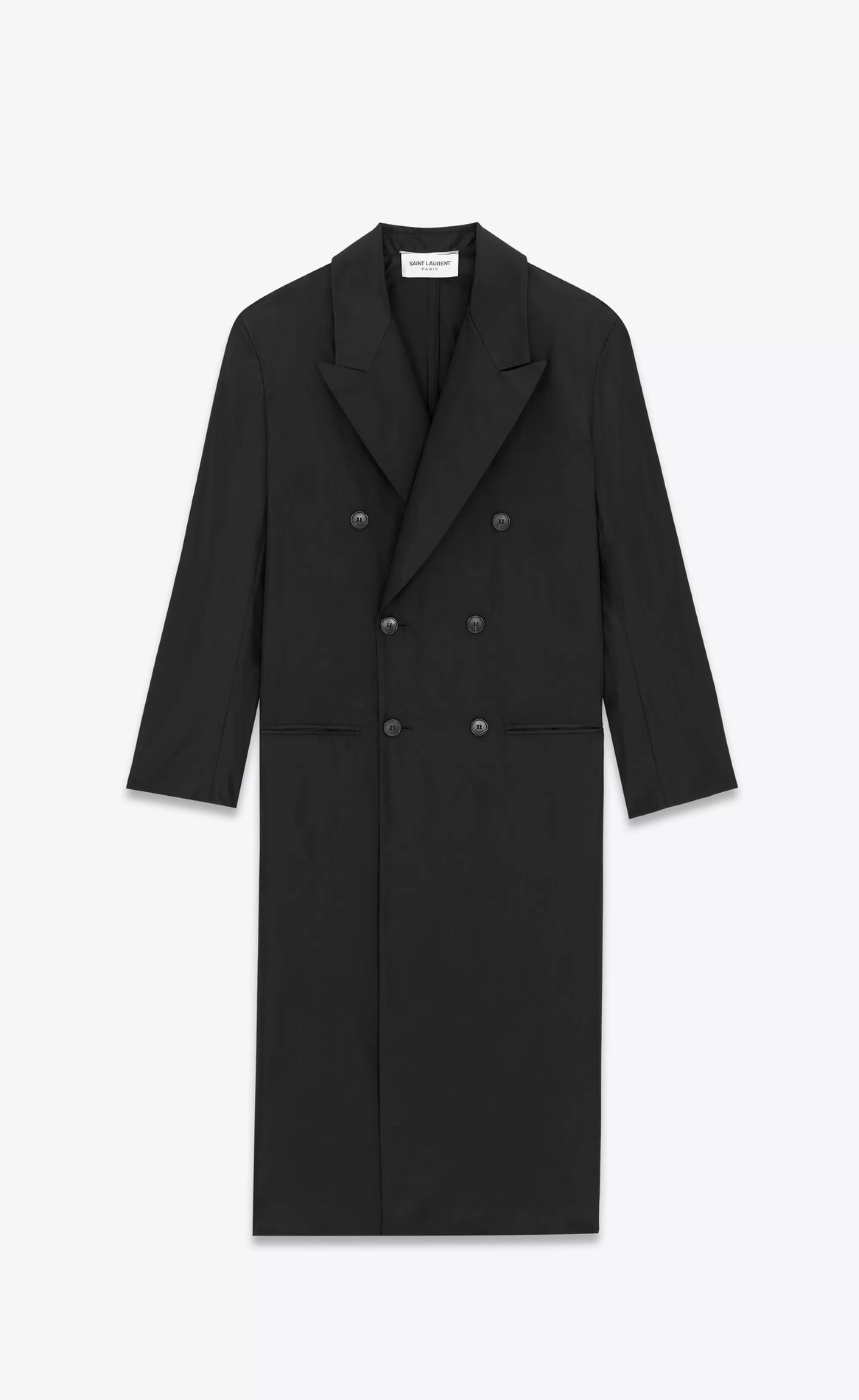 Saint Laurent ALL READY TO WEAR | COATS^Long Coat In Silk Taffeta | | YSL.com