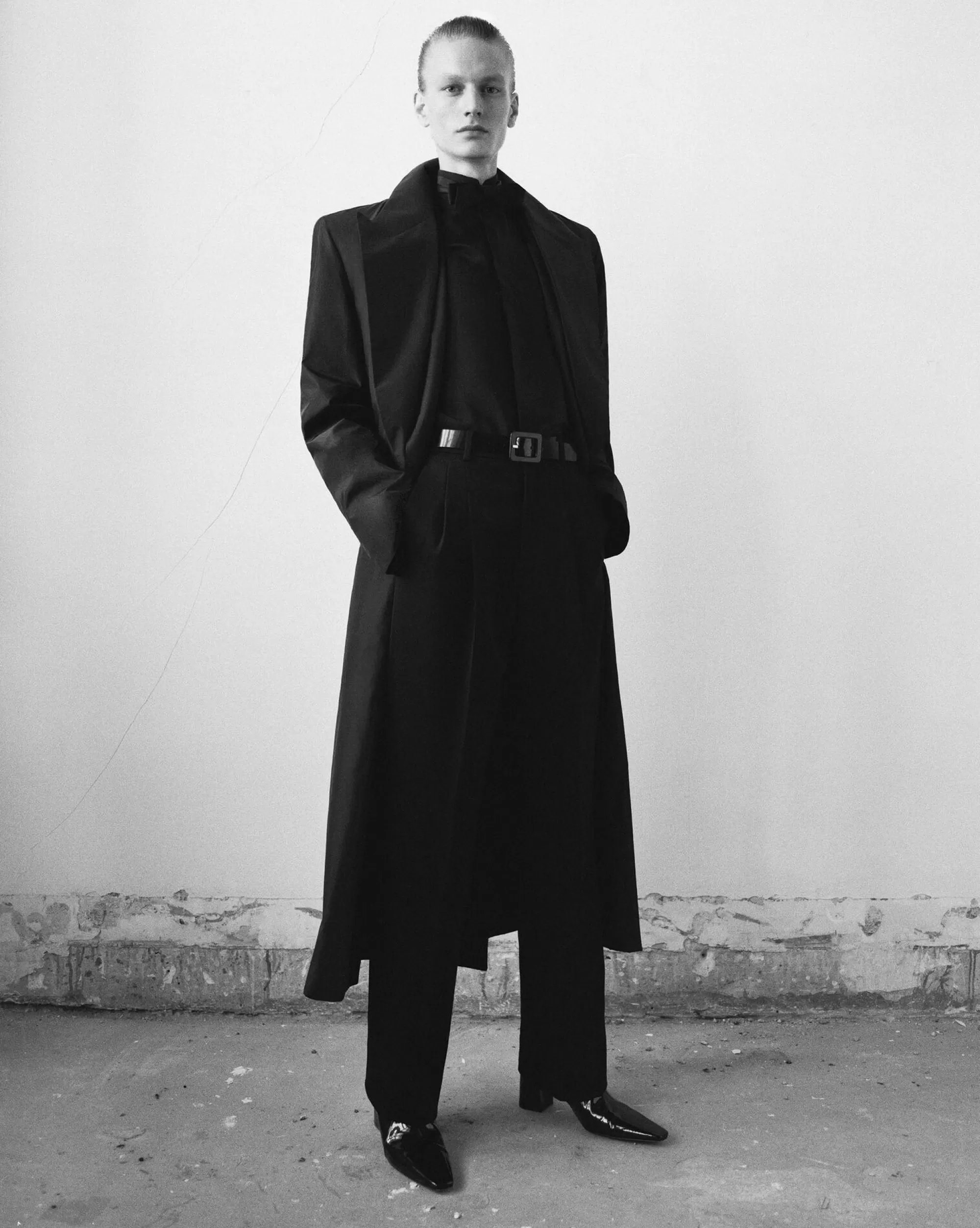 Saint Laurent ALL READY TO WEAR | COATS^Long Coat In Silk Taffeta | | YSL.com