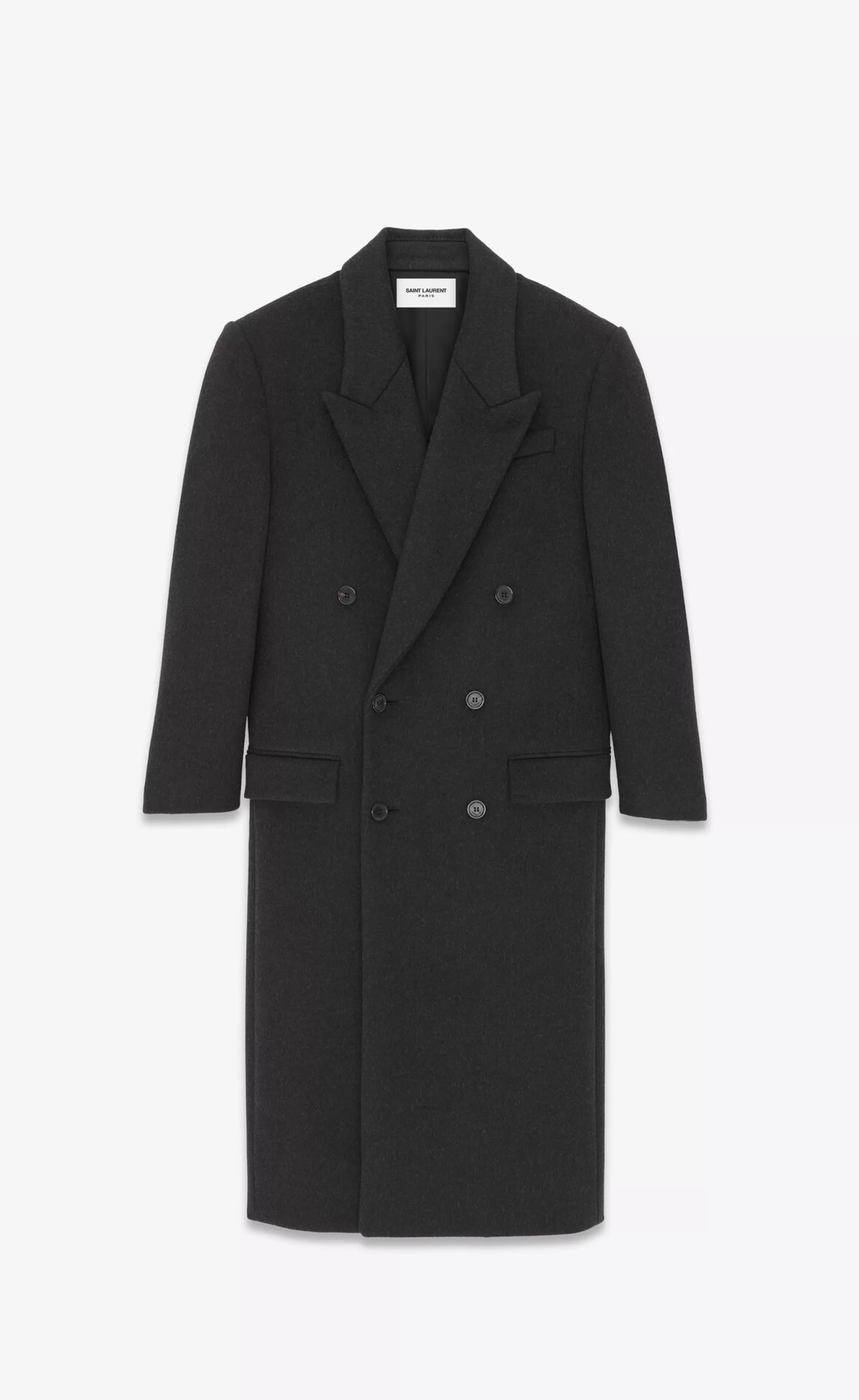 Women Saint Laurent Coats and Outerwear^Long Coat In Wool | | YSL.com