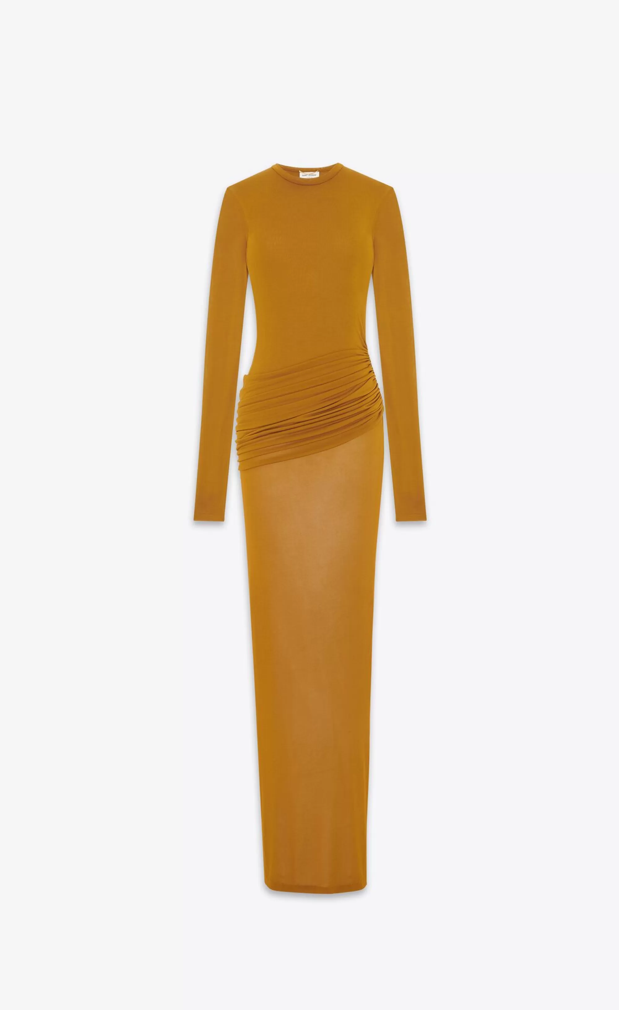 Women Saint Laurent DRESSES^Long Draped Dress In Jersey Voile | | YSL.com