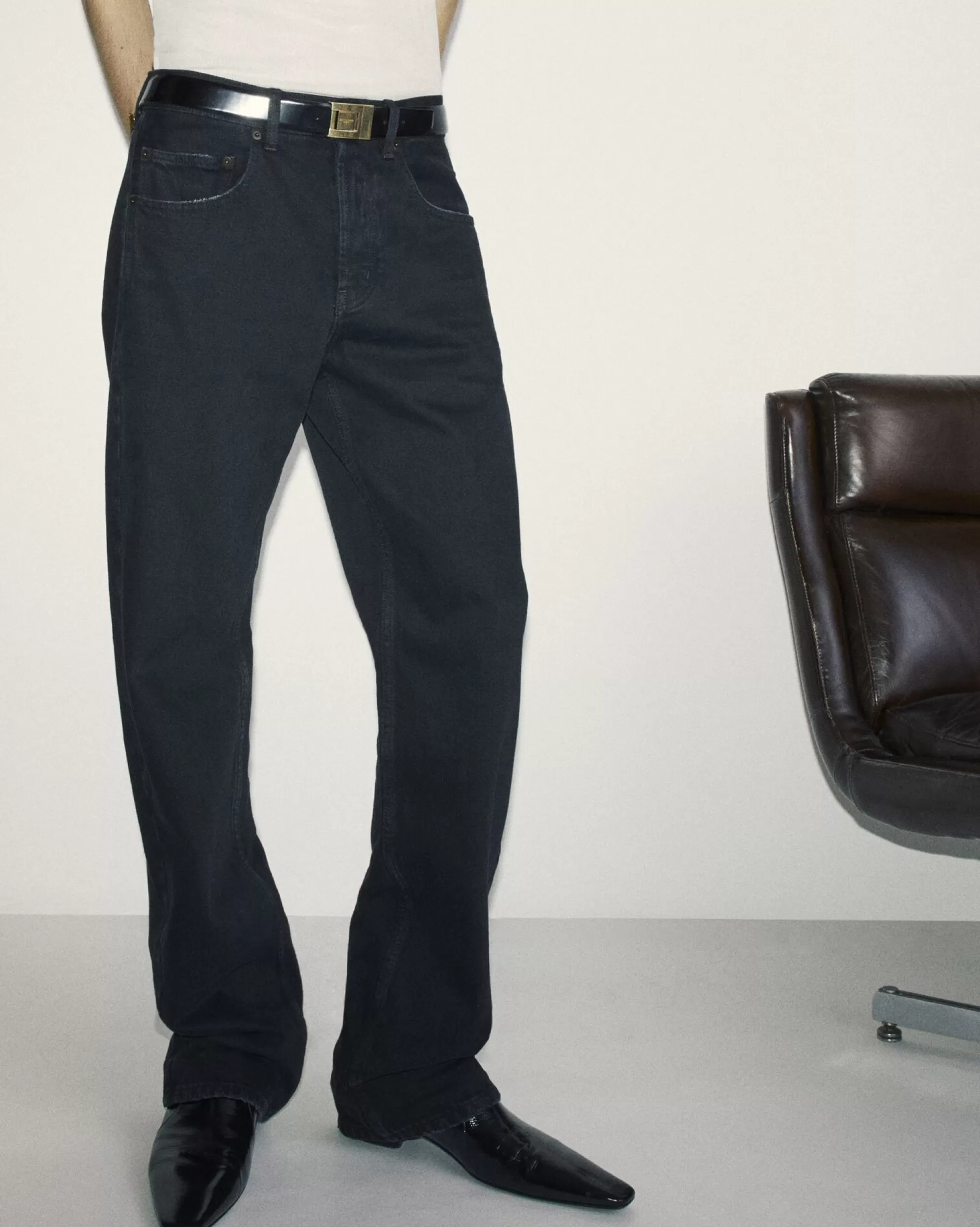 Saint Laurent ALL READY TO WEAR | DENIM^Long Extreme Baggy Jeans In Carbon Denim | | YSL.com