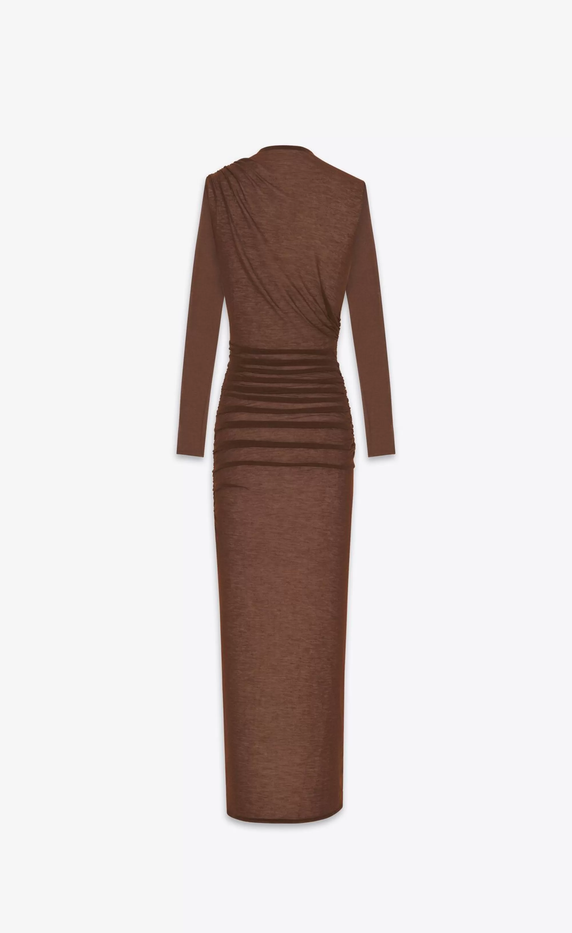 Women Saint Laurent DRESSES^Long Gathered Dress In Knit | | YSL.com