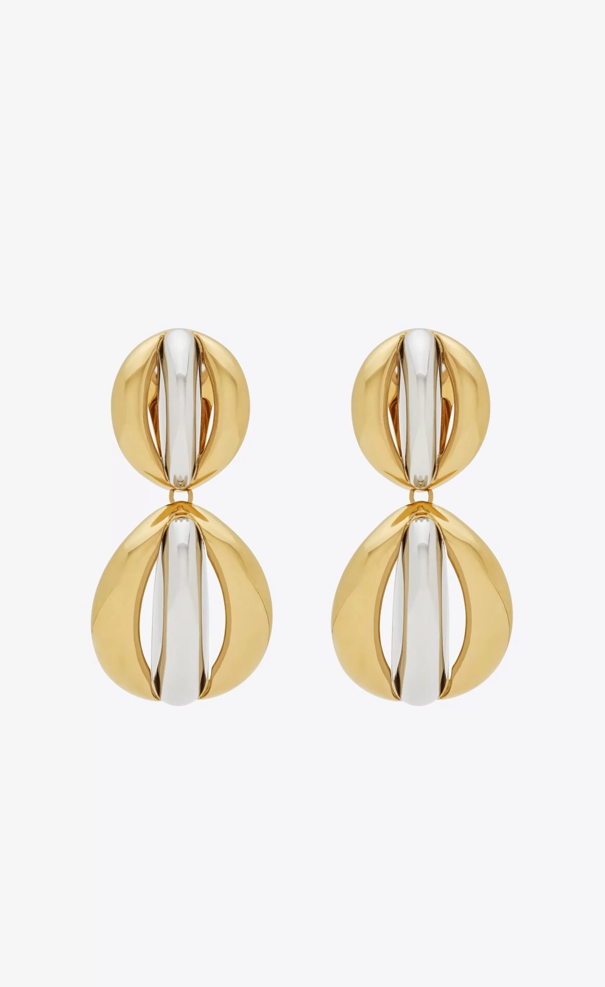 Women Saint Laurent EARRINGS^Mandarin Earrings In Metal | | YSL.com