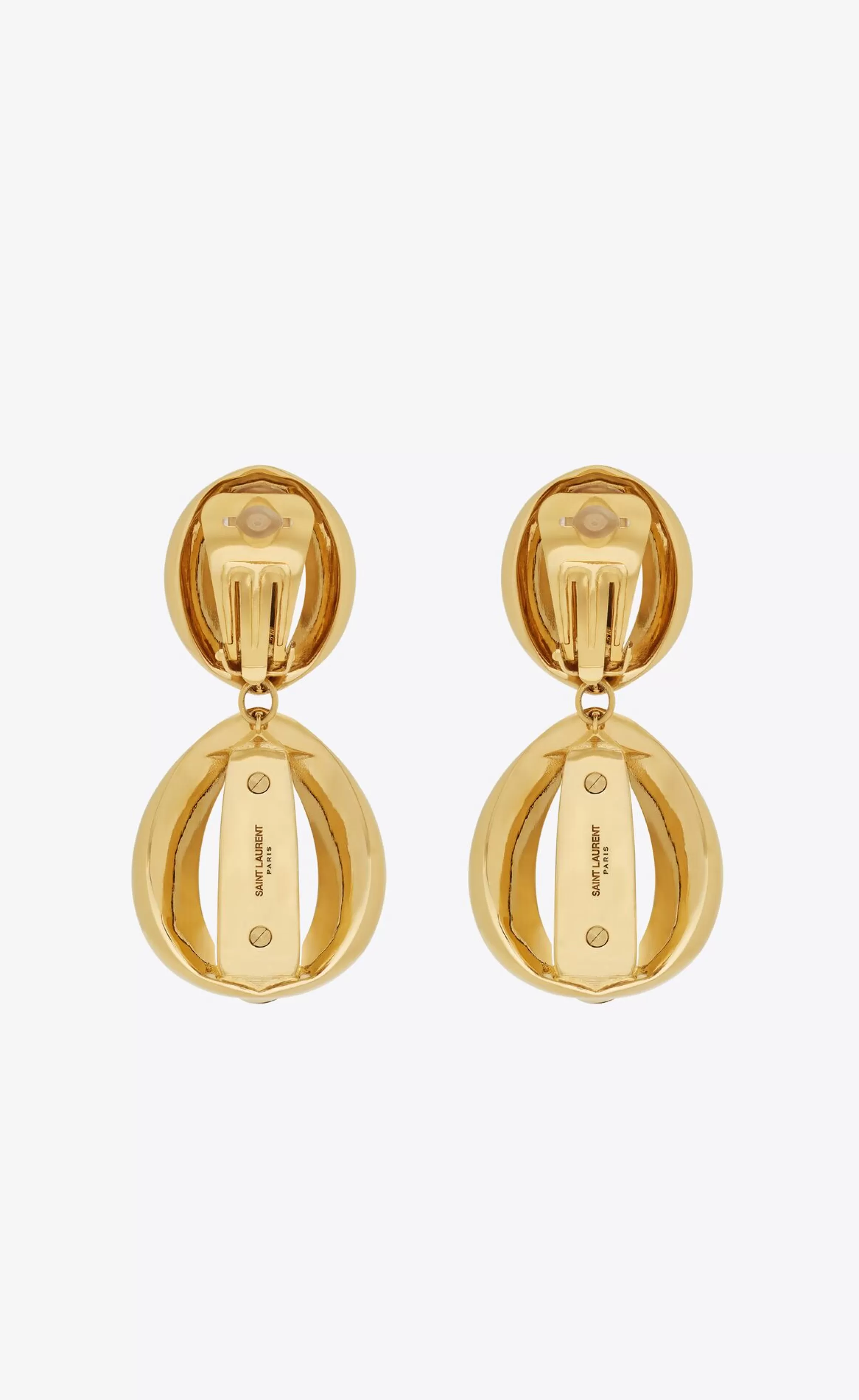 Women Saint Laurent EARRINGS^Mandarin Earrings In Metal | | YSL.com