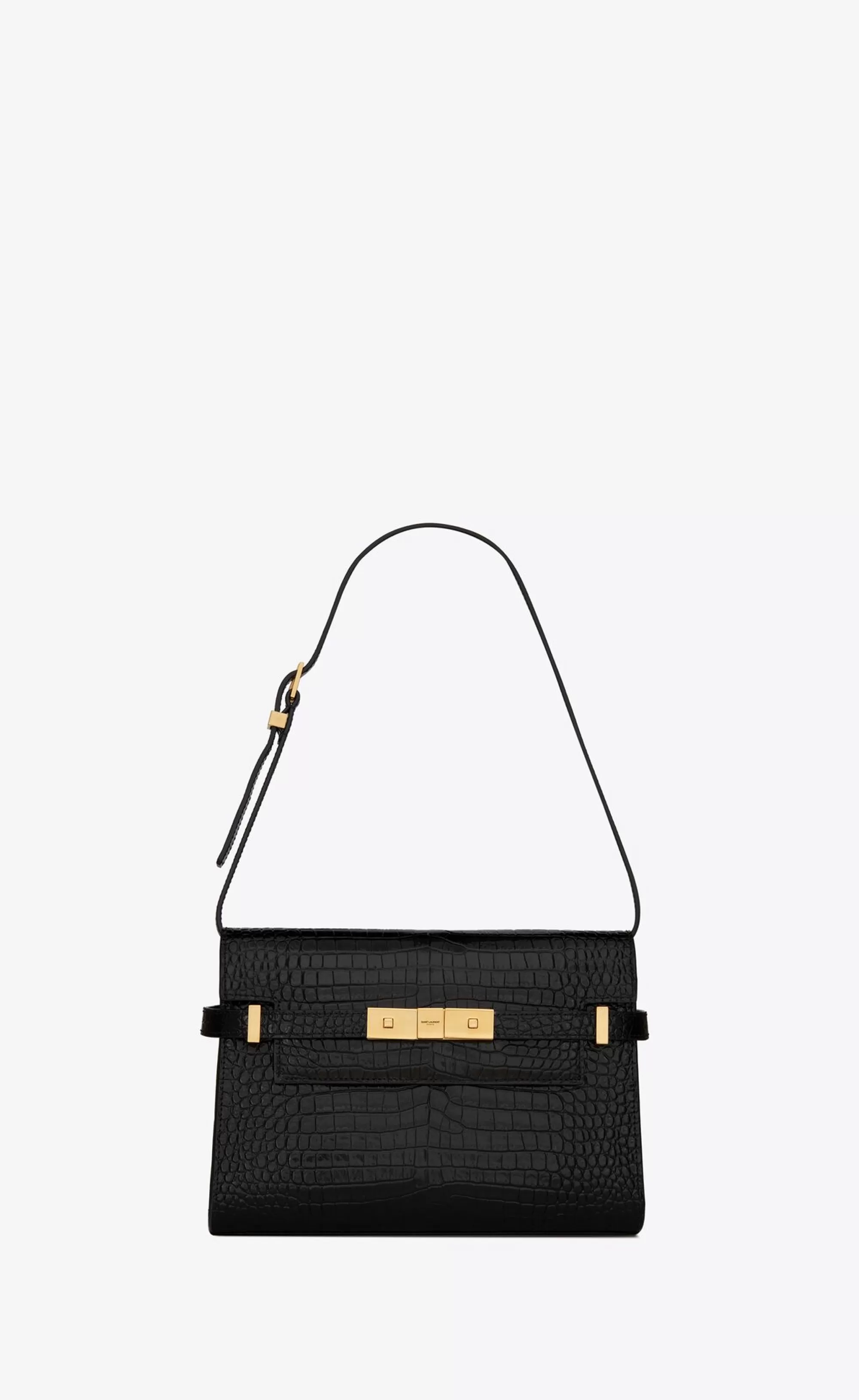 Women Saint Laurent SHOULDER BAGS | MANHATTAN^MANHATTAN Small In Shiny Crocodile-embossed Leather | | YSL.com