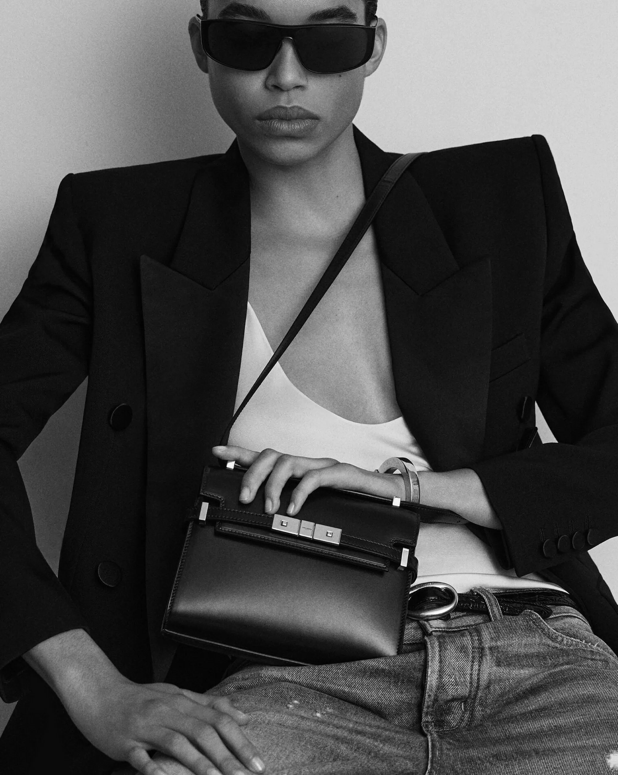 Women Saint Laurent MINI BAGS | SHOULDER BAGS^Mini MANHATTAN In Canvas | | YSL.com