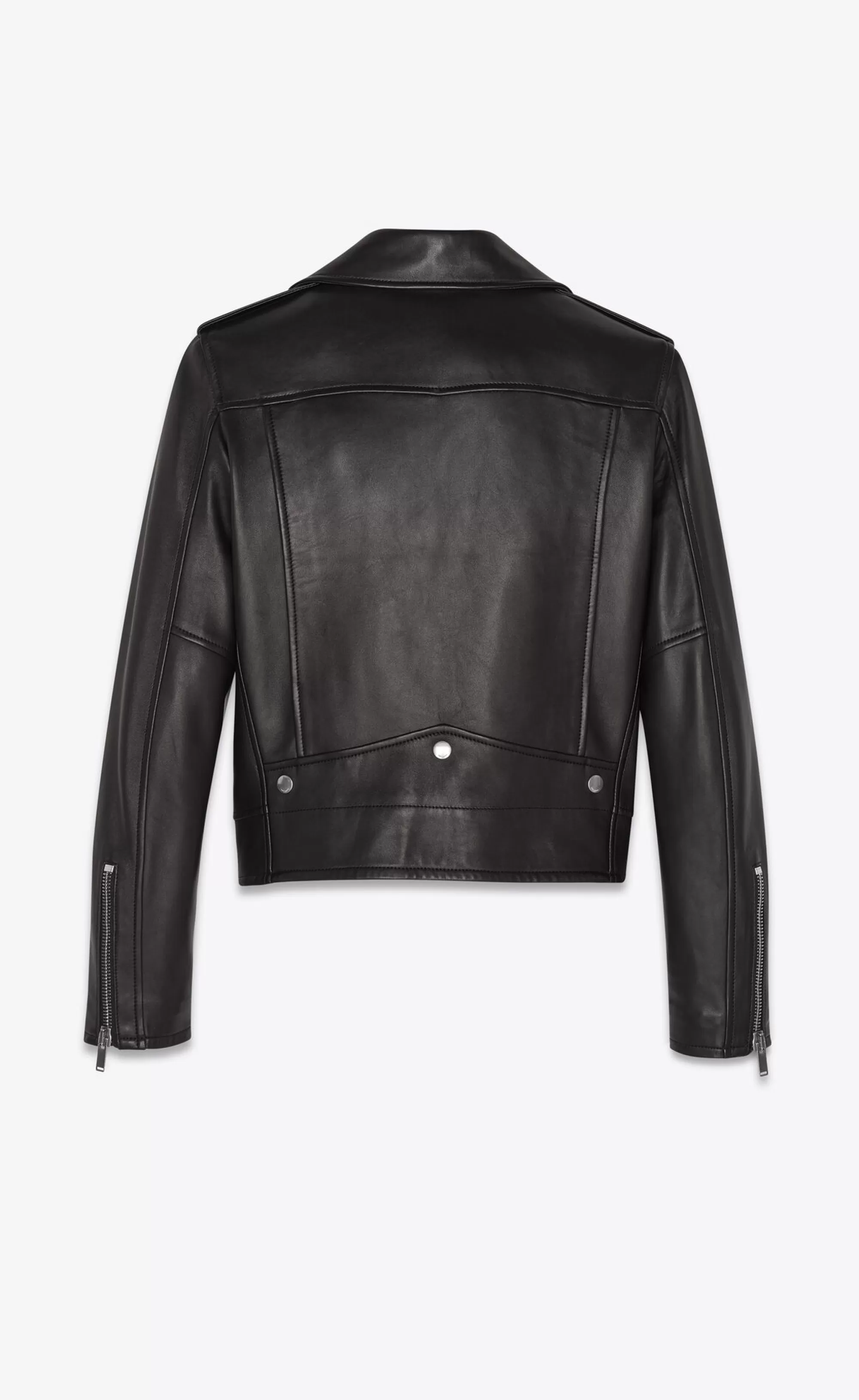 Saint Laurent ALL READY TO WEAR | LEATHER^Motorcycle Jacket In Plunged Lambskin | | YSL.com