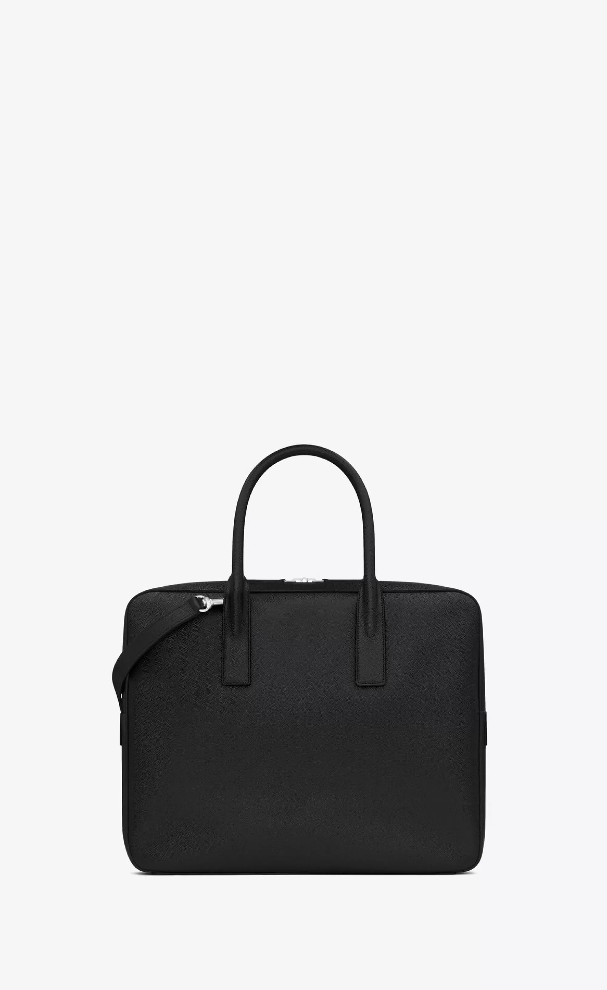 Saint Laurent BRIEFCASES^Museum Small Flat Briefcase In Textured Leather | | YSL.com