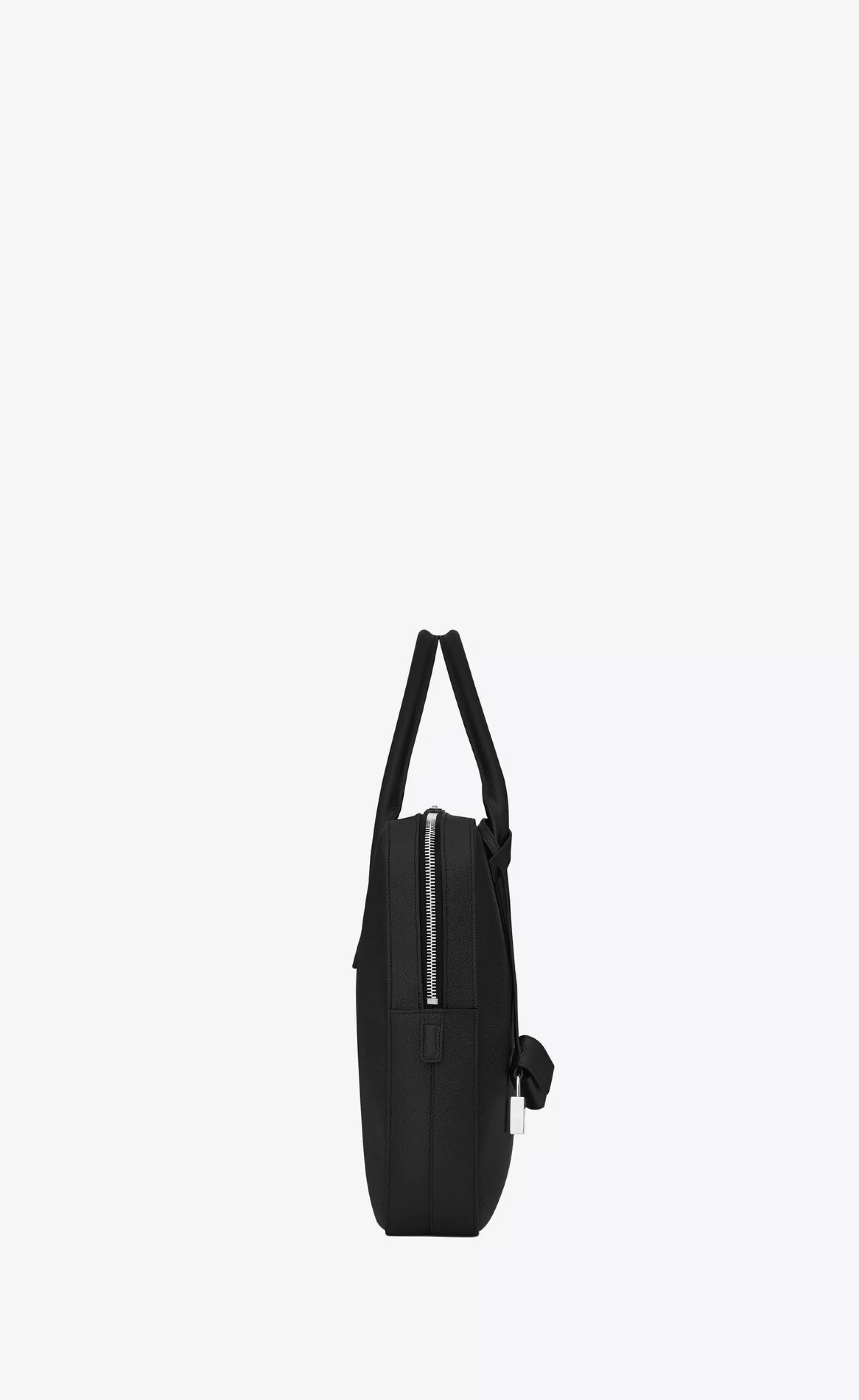 Saint Laurent BRIEFCASES^Museum Small Flat Briefcase In Textured Leather | | YSL.com
