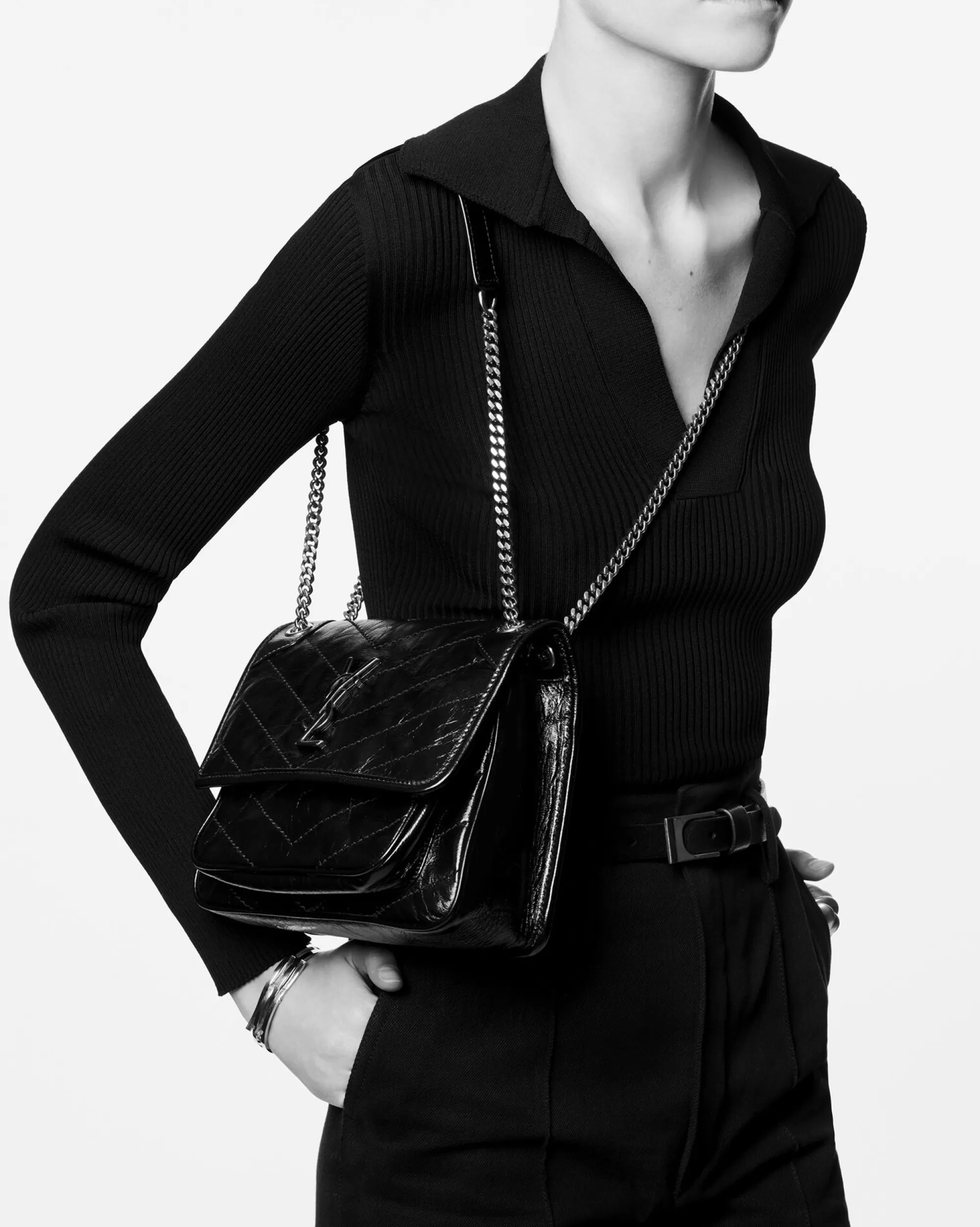 Women Saint Laurent SHOULDER BAGS | NIKI^NIKI Baby In Grained Lambskin | | YSL.com