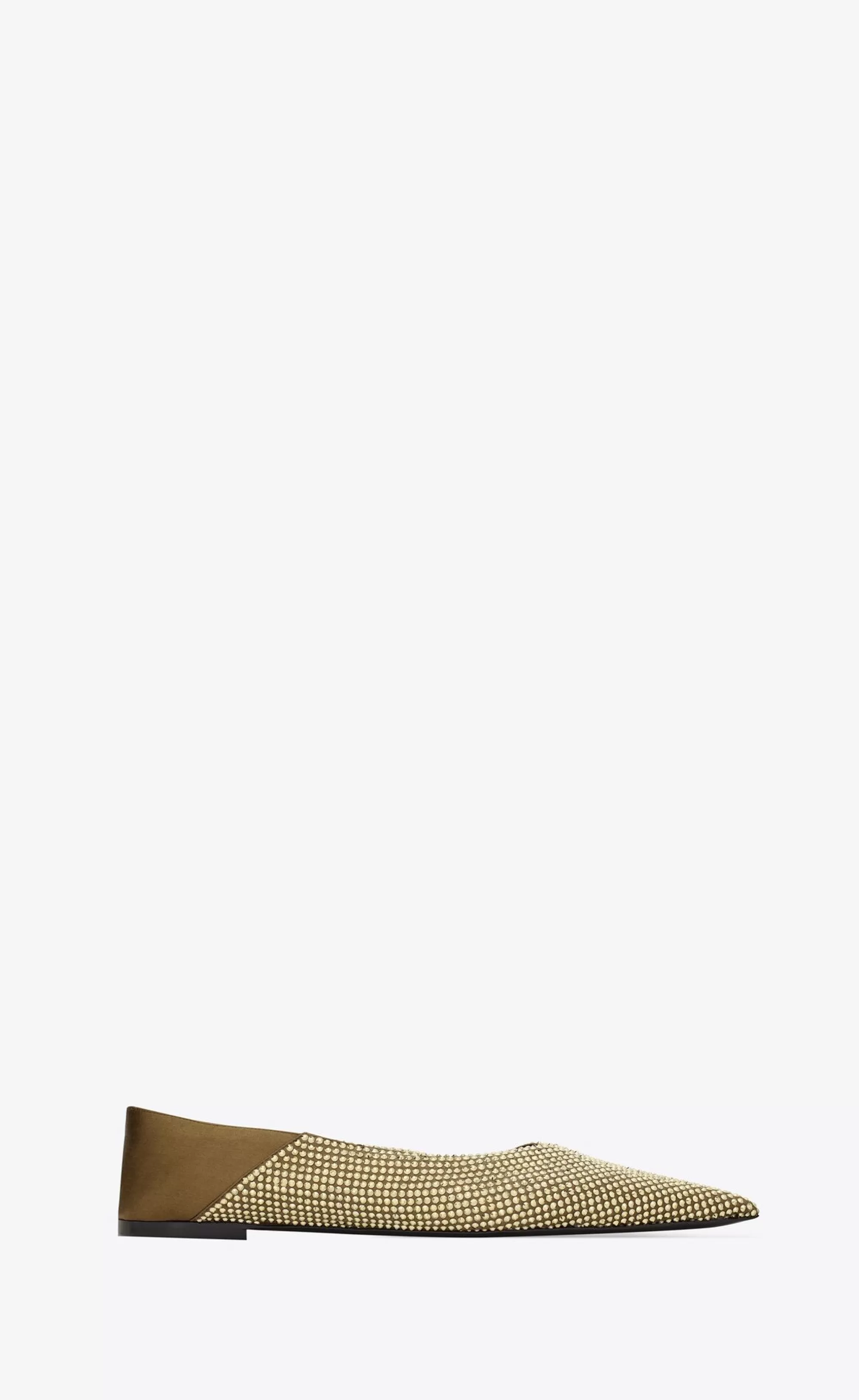 Women Saint Laurent FLATS^NOUR Slippers In Satin Crepe And Rhinestones | | YSL.com