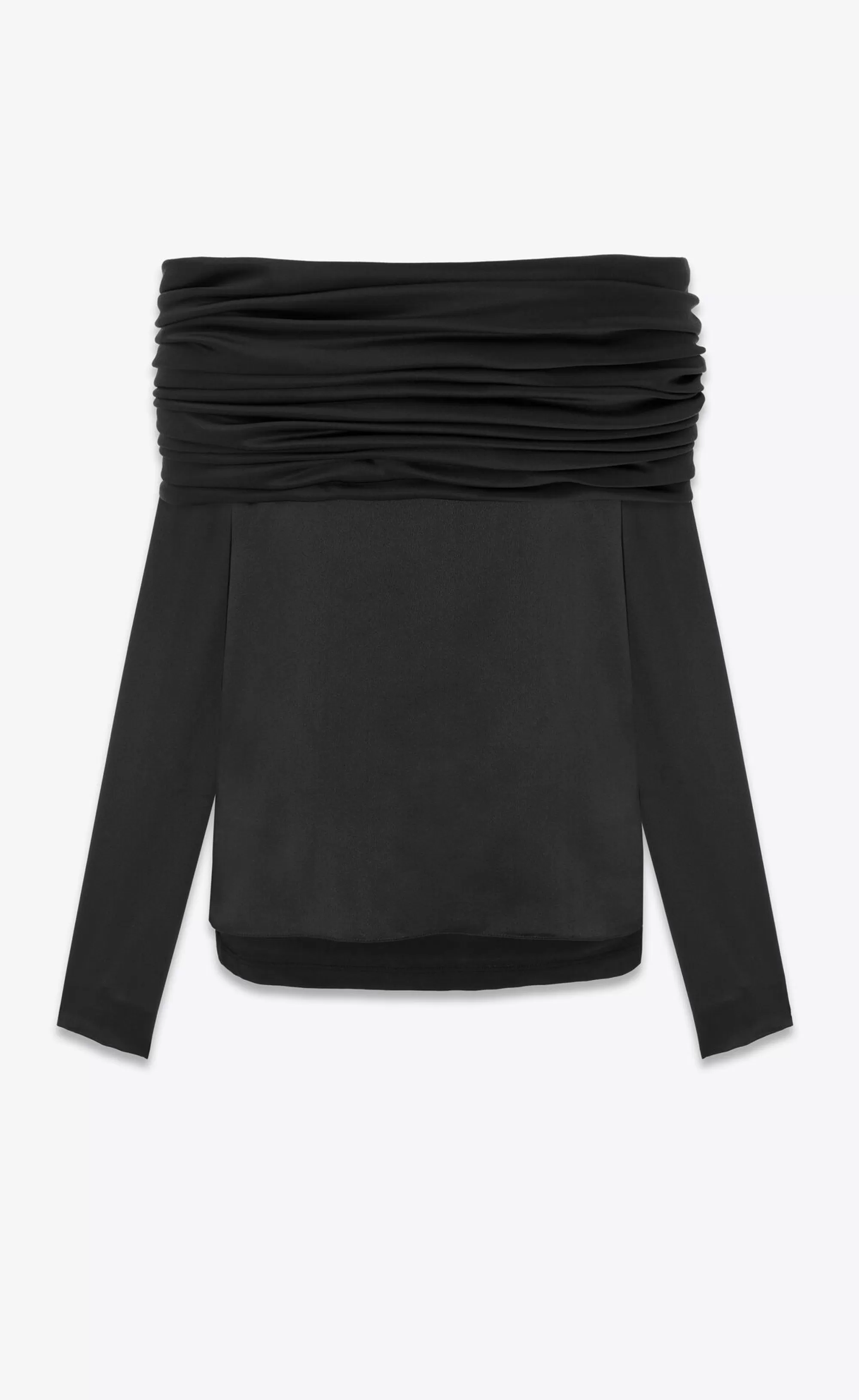 Saint Laurent ALL READY TO WEAR | SHIRTS^Off-the-shoulder Blouse In Silk Satin Crepe | | YSL.com