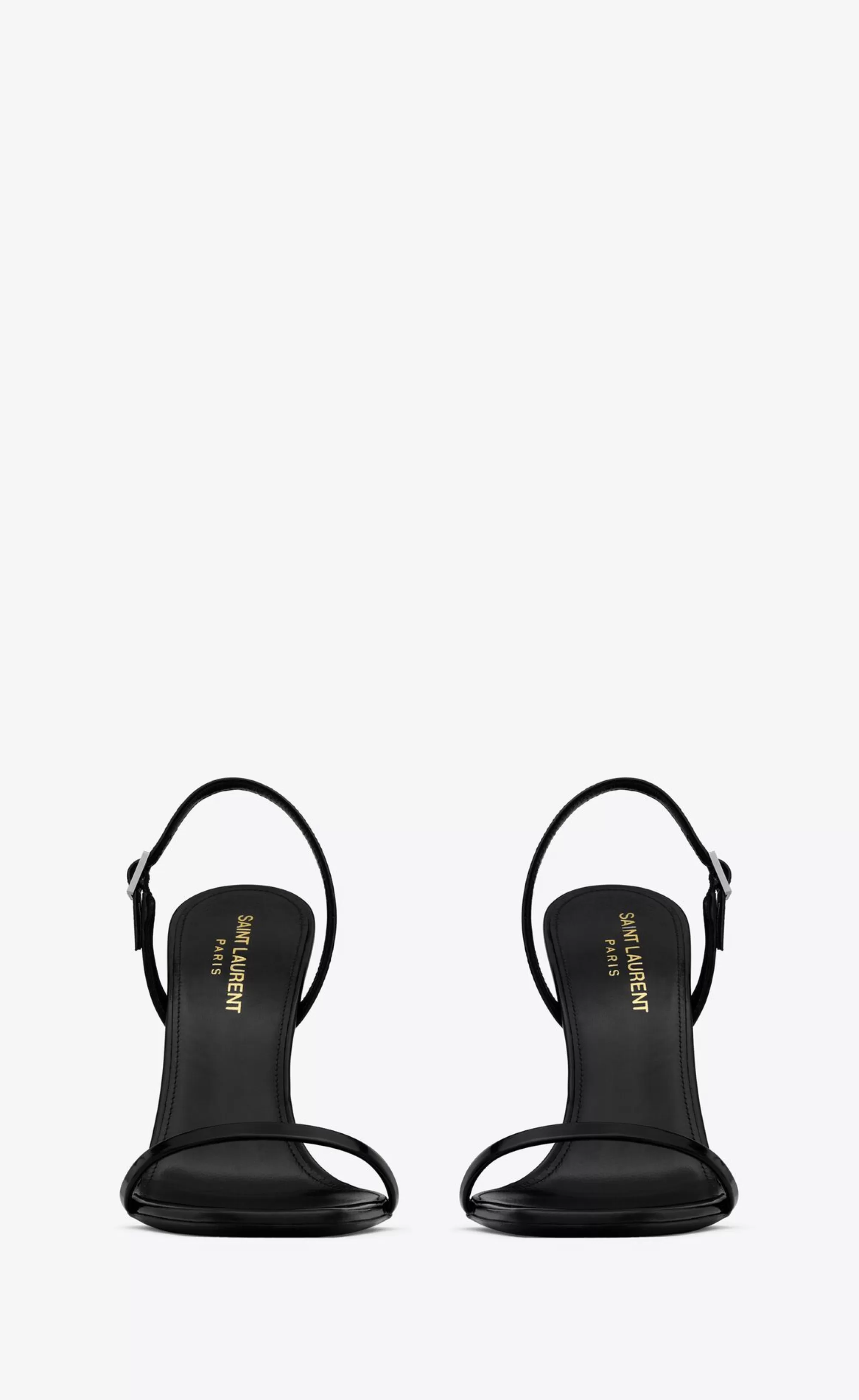 Women Saint Laurent High Heel Sandals^OPYUM Slingback Sandals In Glazed Leather | | YSL.com