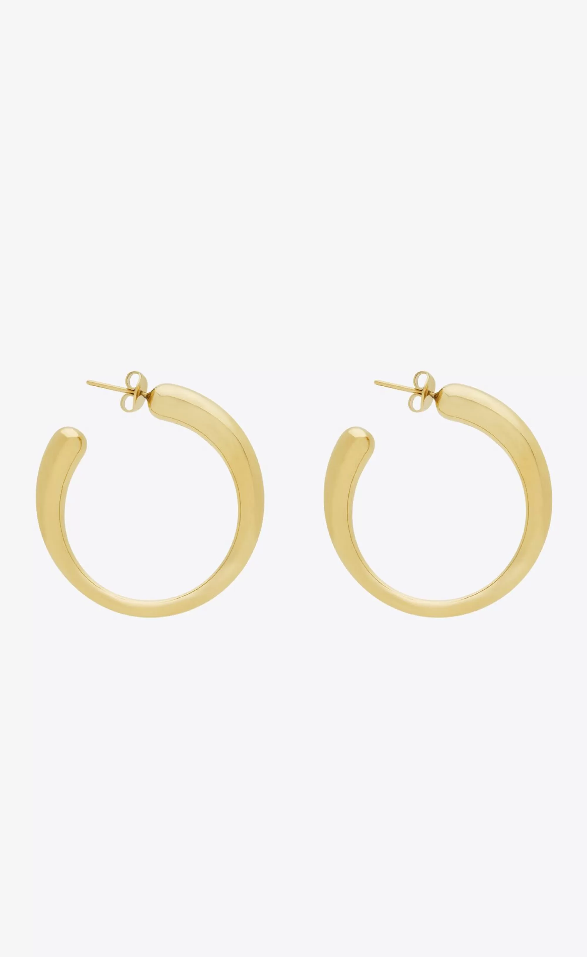 Women Saint Laurent EARRINGS^Organic Hoop Earrings In Metal | | YSL.com