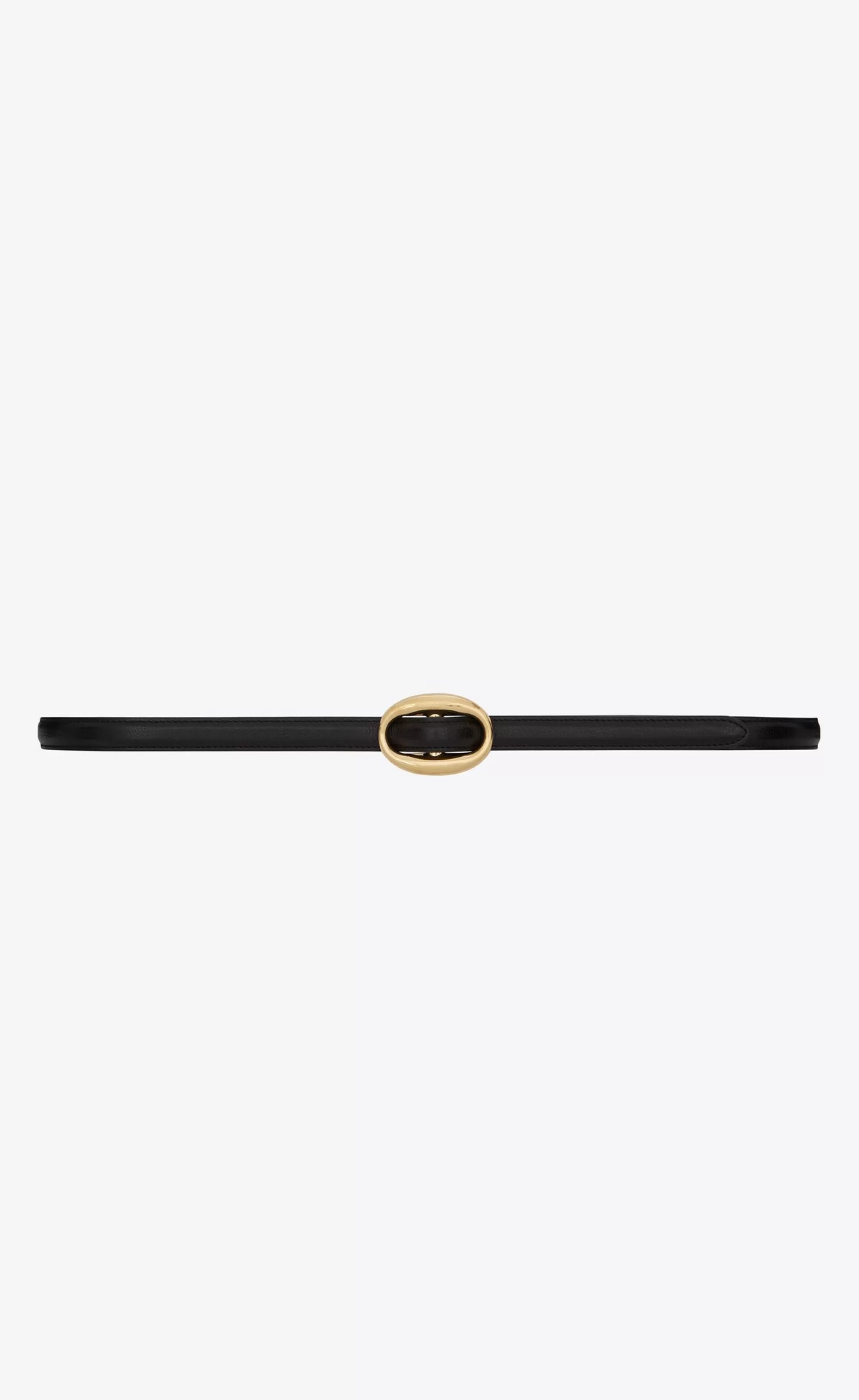 Women Saint Laurent BELTS | BELTS^Oval Buckle Thin Belt In Smooth Leather | | YSL.com