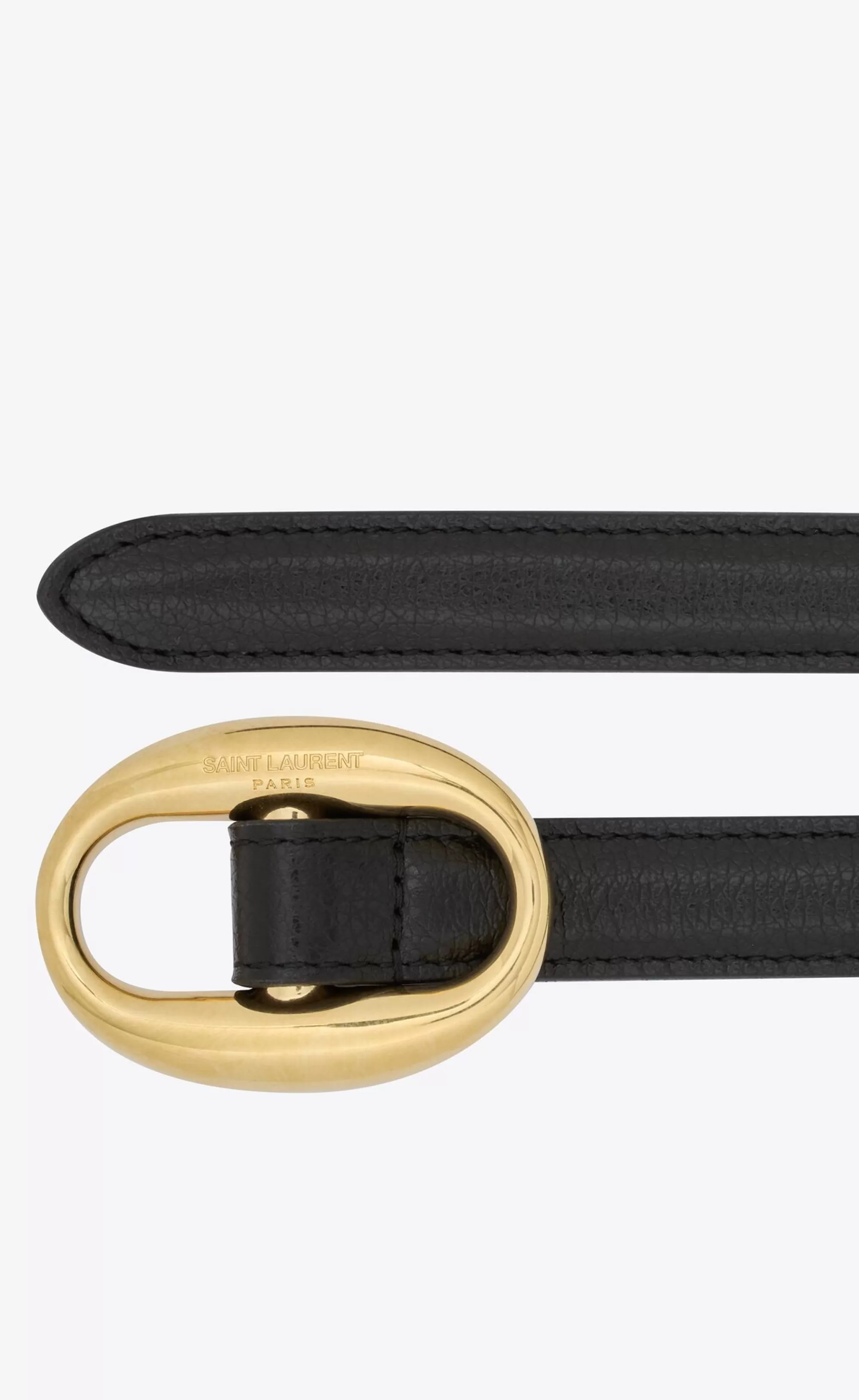 Women Saint Laurent BELTS | BELTS^Oval Buckle Thin Belt In Smooth Leather | | YSL.com