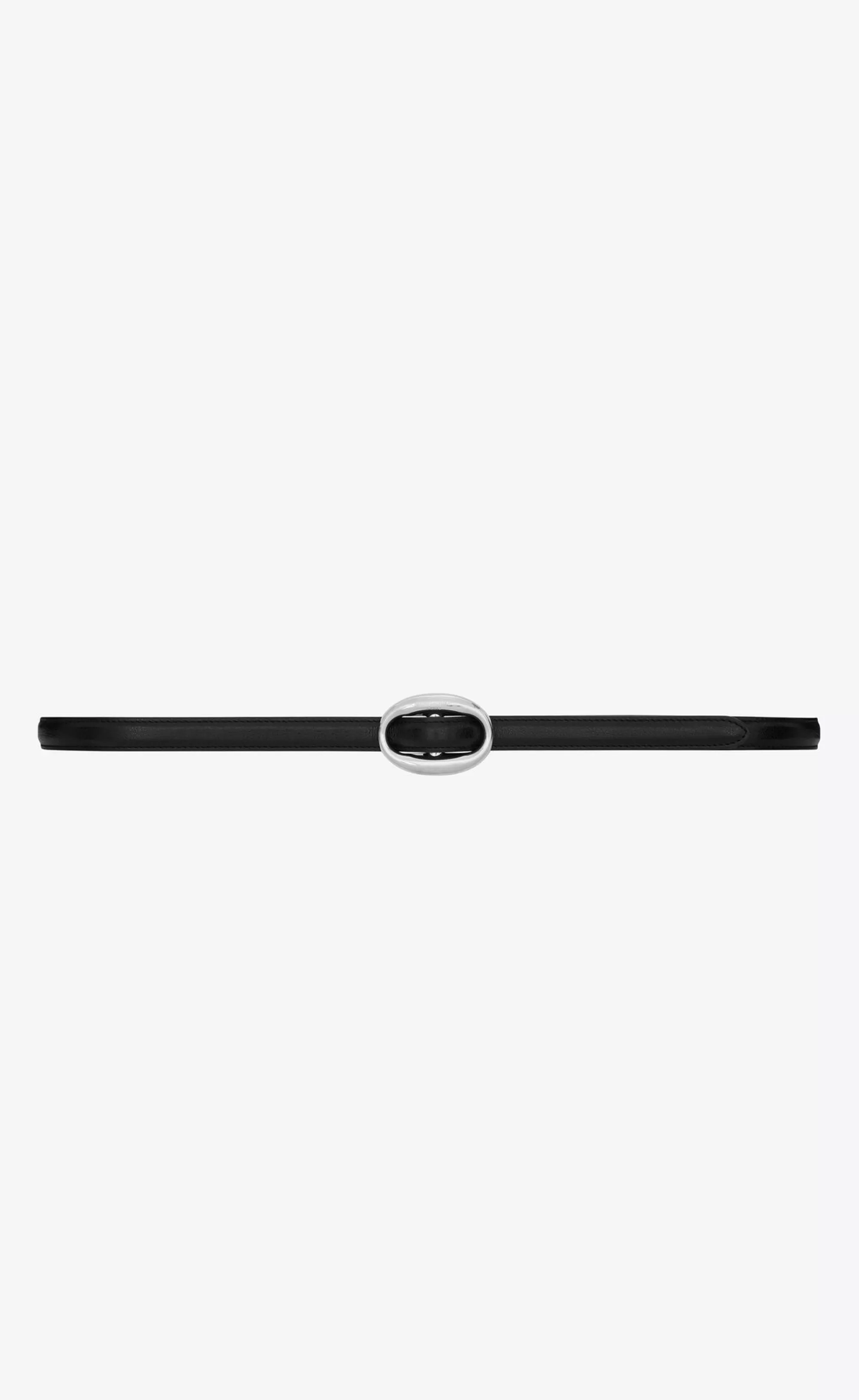 Women Saint Laurent BELTS | BELTS^Oval Buckle Thin Belt In Smooth Leather | | YSL.com