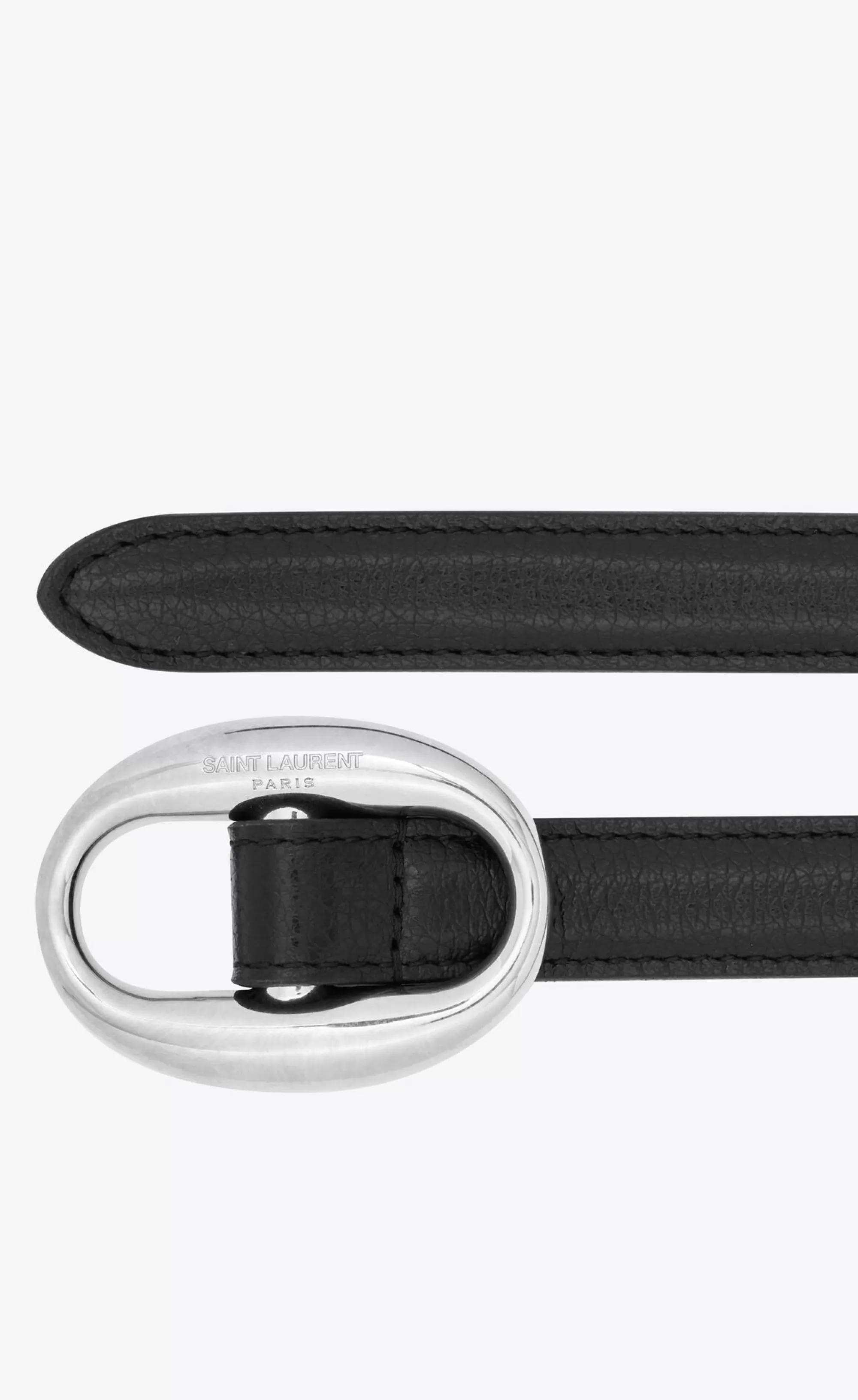 Women Saint Laurent BELTS | BELTS^Oval Buckle Thin Belt In Smooth Leather | | YSL.com