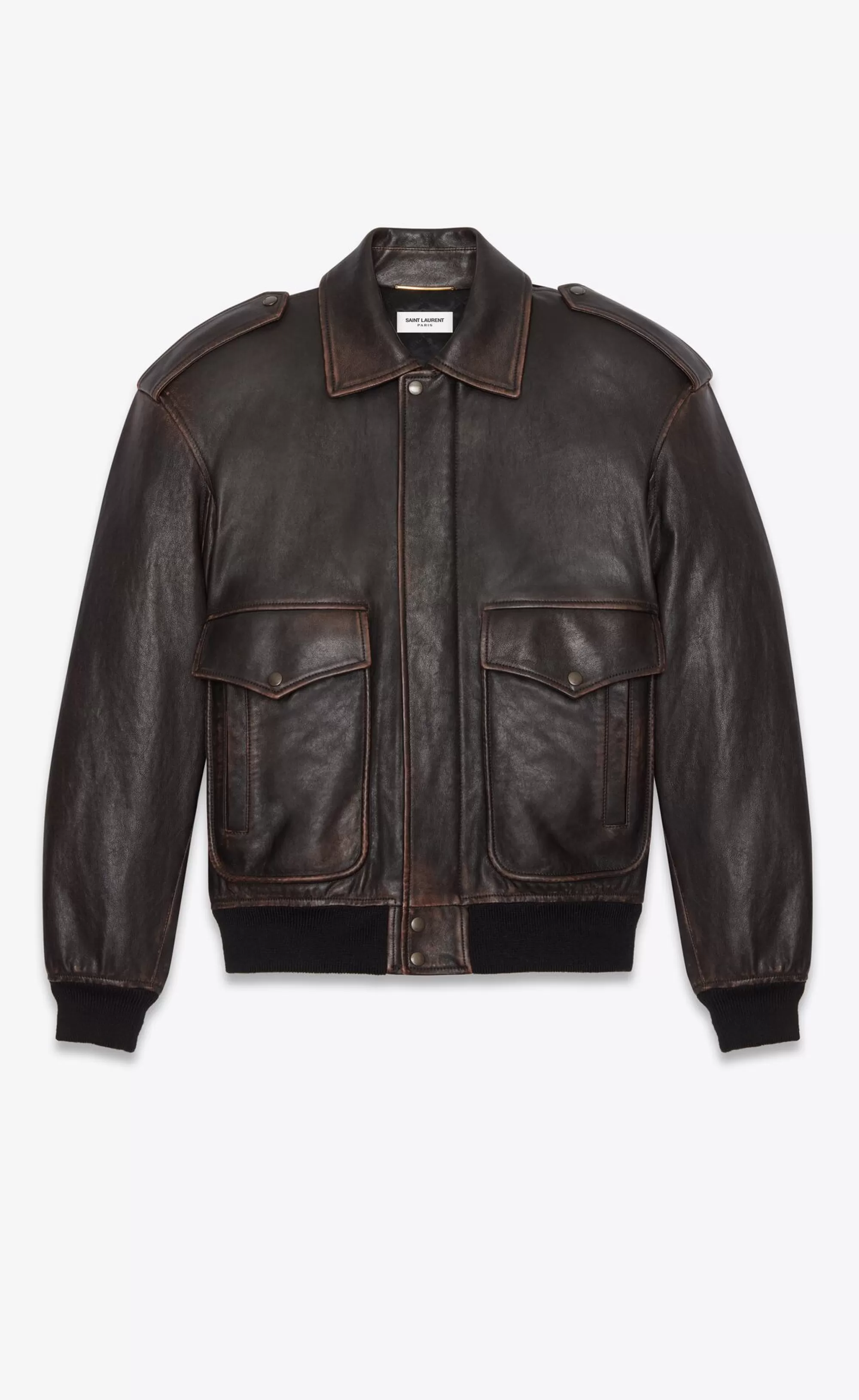 Women Saint Laurent Leather^Oversized Jacket In Aged Lambskin | | YSL.com