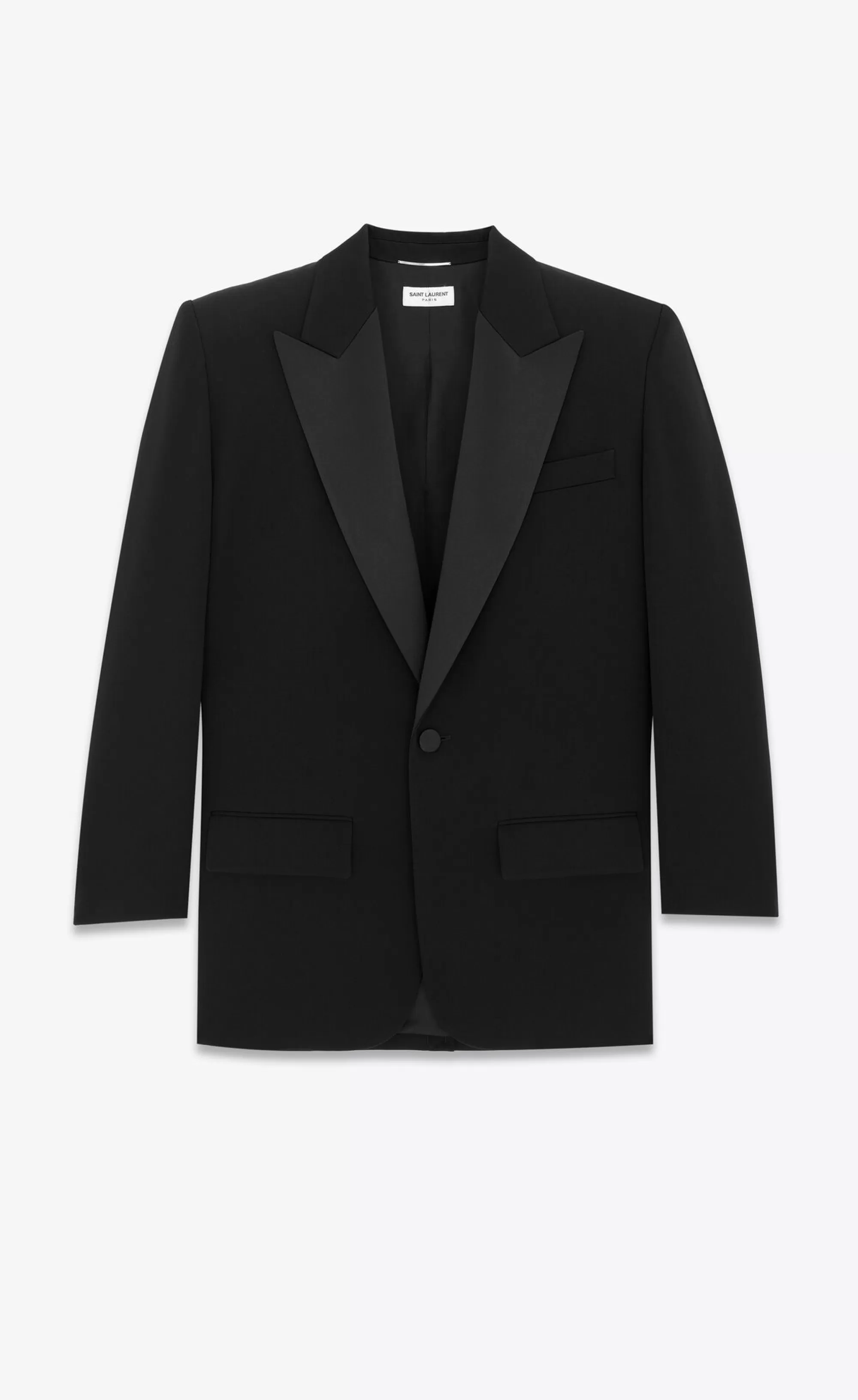 Saint Laurent ALL READY TO WEAR | JACKETS AND PANTS^Oversized Tuxedo Jacket In GRAIN DE POUDRE | | YSL.com