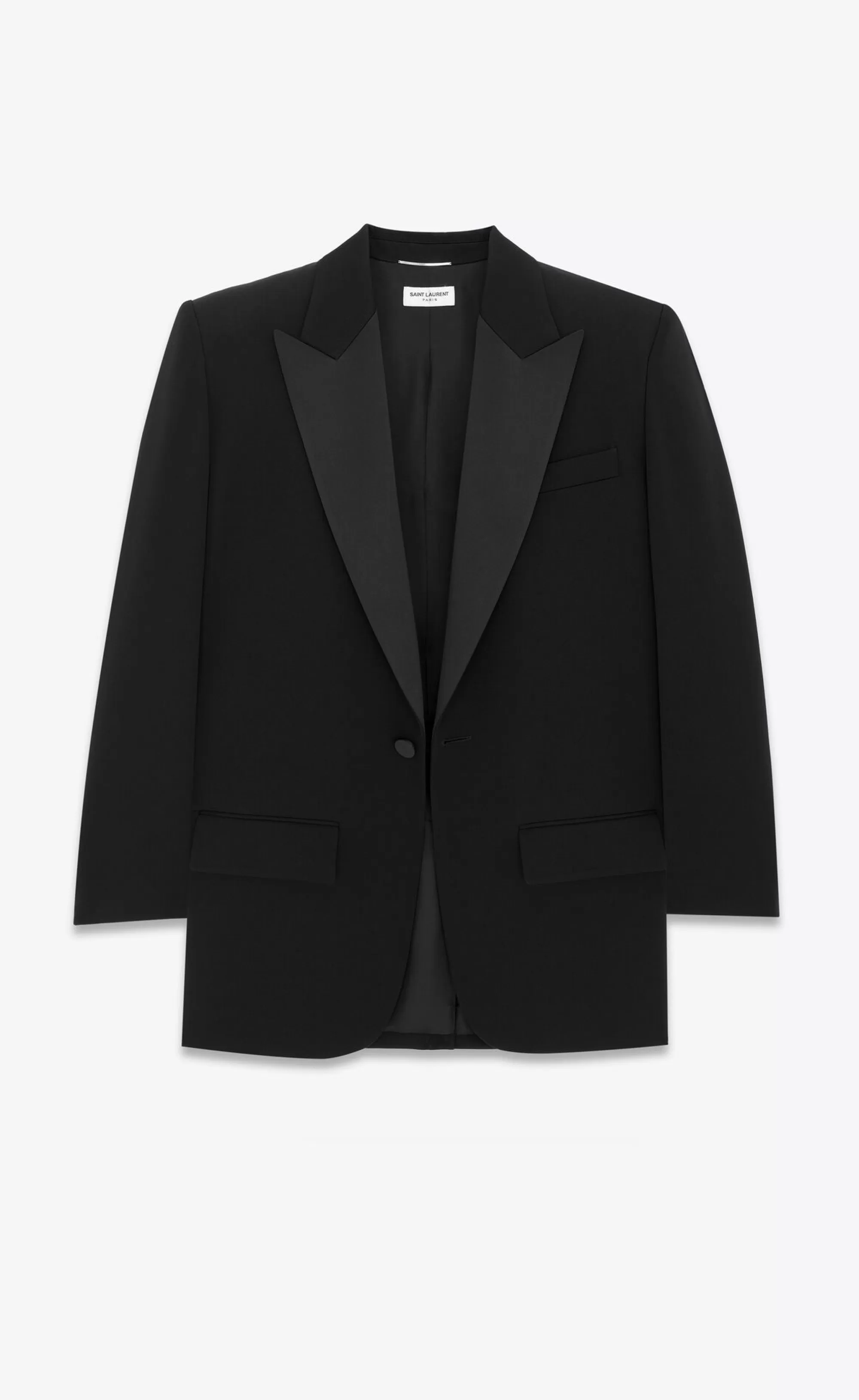 Saint Laurent ALL READY TO WEAR | JACKETS AND PANTS^Oversized Tuxedo Jacket In GRAIN DE POUDRE | | YSL.com