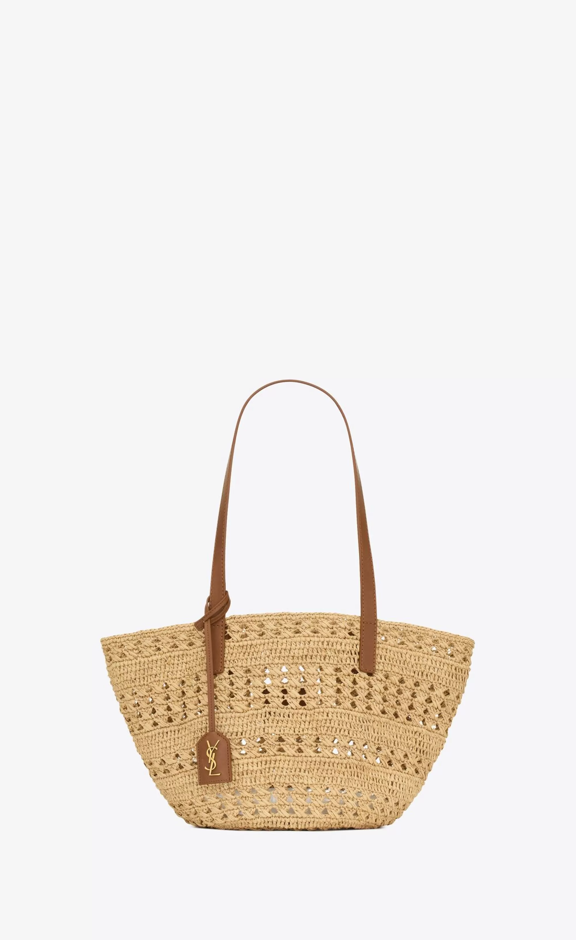 Women Saint Laurent TOTES AND SHOPPINGS^PANIER Small Bag In Raffia | | YSL.com