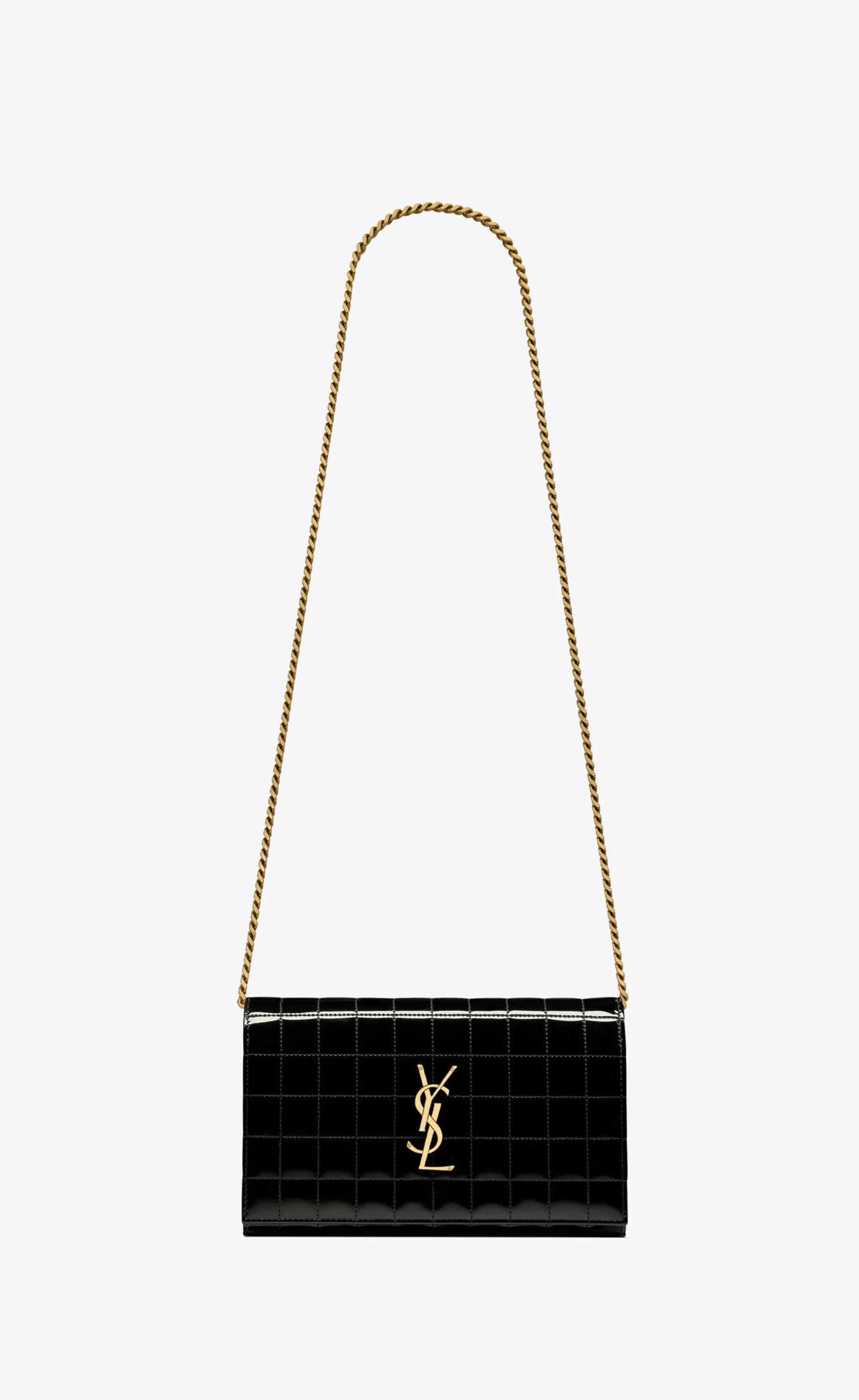 Women Saint Laurent CHAIN WALLETS^Patent Leather Cassandre Chain Wallet | | YSL.com