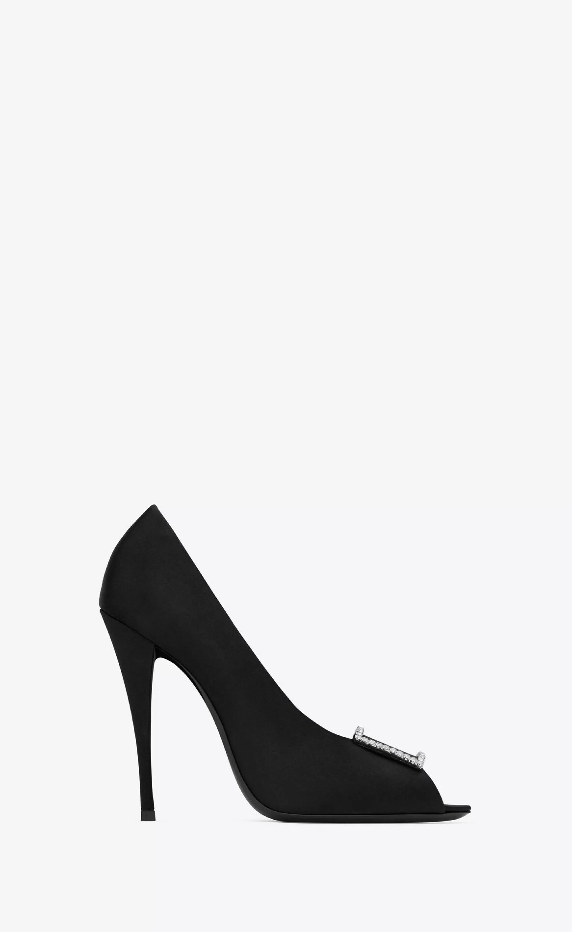 Women Saint Laurent PUMPS^PEEP Pumps In Satin Crepe | | YSL.com