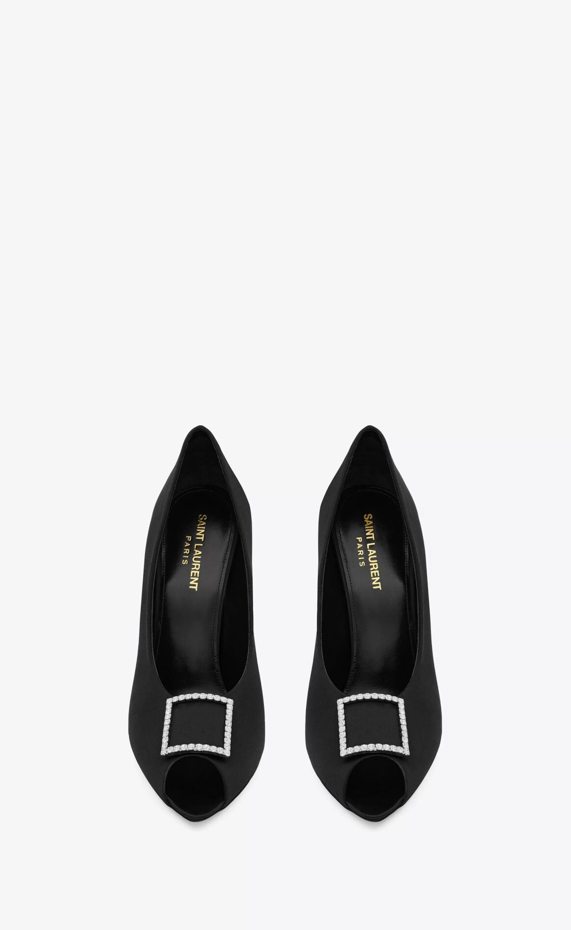 Women Saint Laurent PUMPS^PEEP Pumps In Satin Crepe | | YSL.com