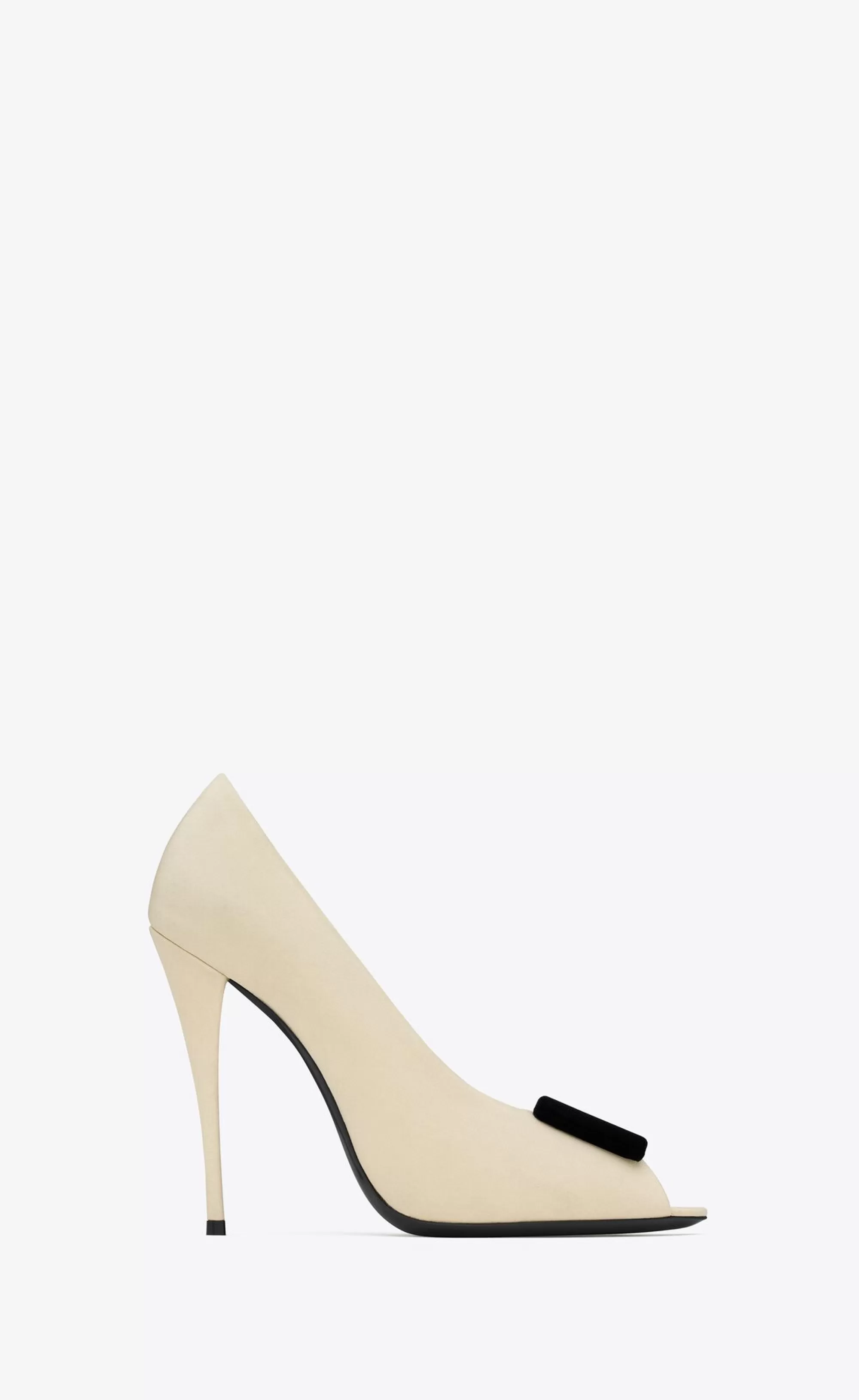 Women Saint Laurent PUMPS^PEEP Pumps In Satin Crepe | | YSL.com