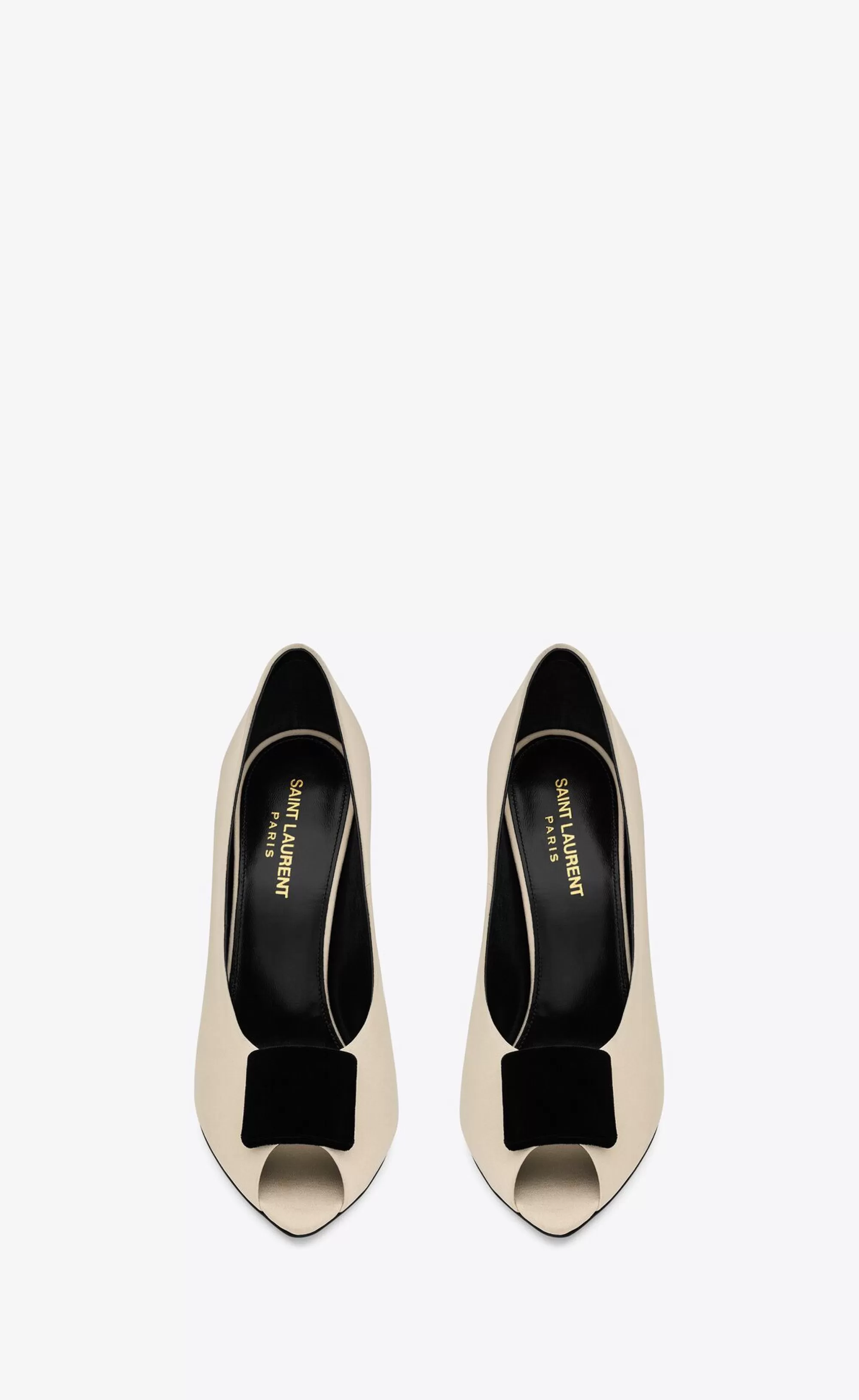 Women Saint Laurent PUMPS^PEEP Pumps In Satin Crepe | | YSL.com