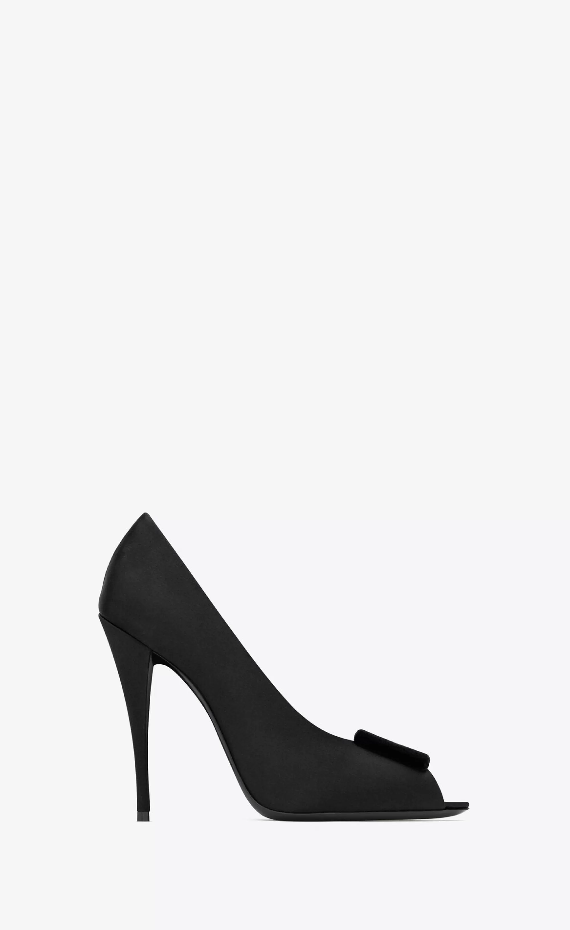 Women Saint Laurent PUMPS^PEEP Pumps In Satin Crepe | | YSL.com