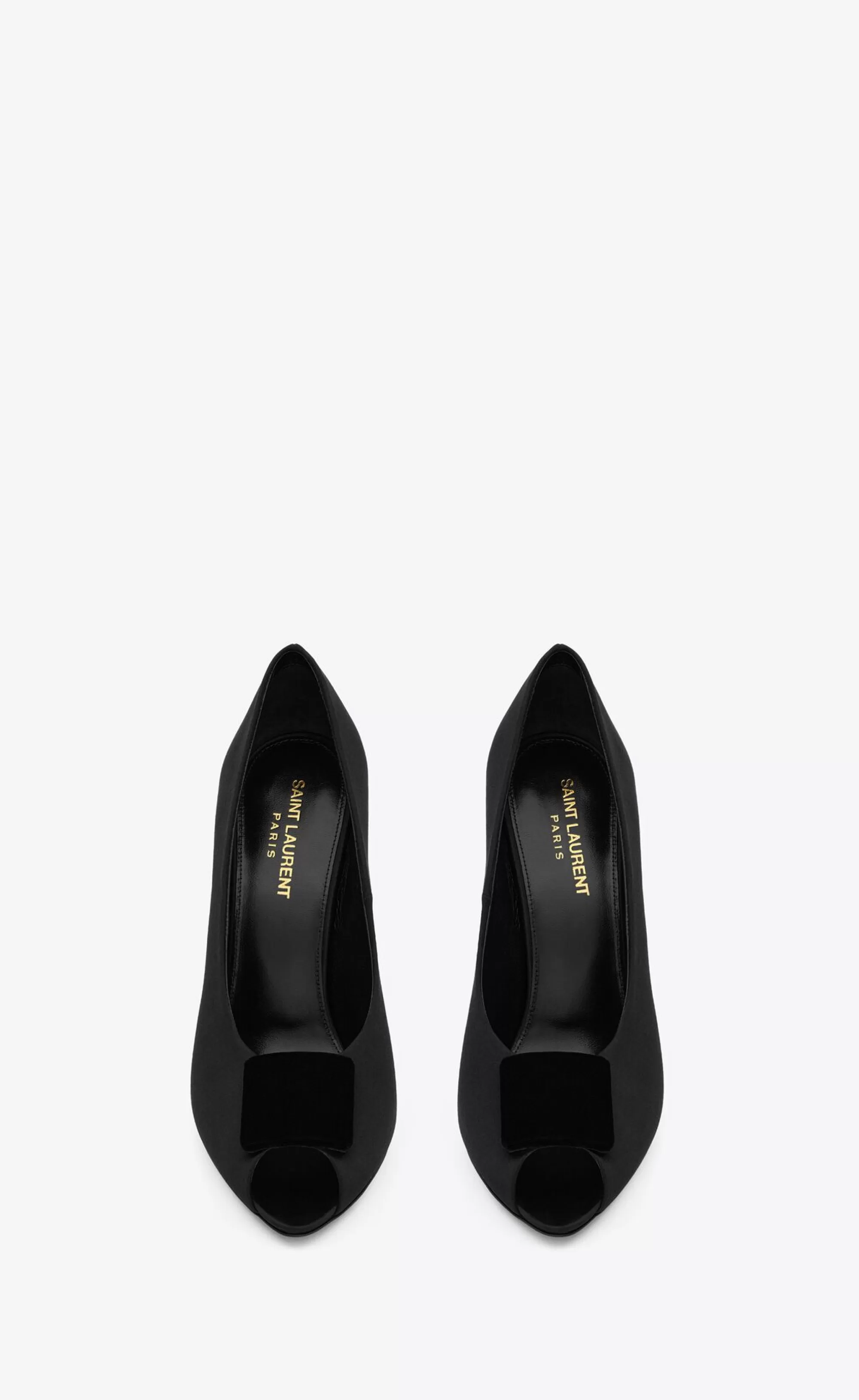 Women Saint Laurent PUMPS^PEEP Pumps In Satin Crepe | | YSL.com