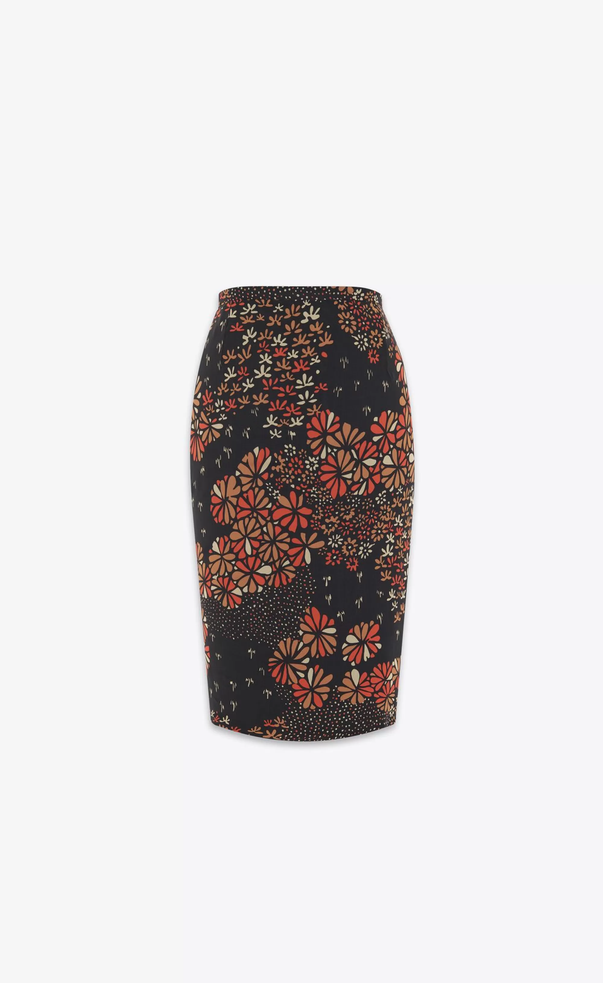Women Saint Laurent SKIRTS^Pencil Skirt In 70's Floral Silk Muslin | | YSL.com